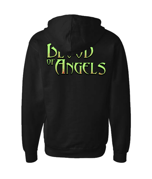 Blood of Angels Battle Gear - Blood Green - Black Zip Up Hoodie