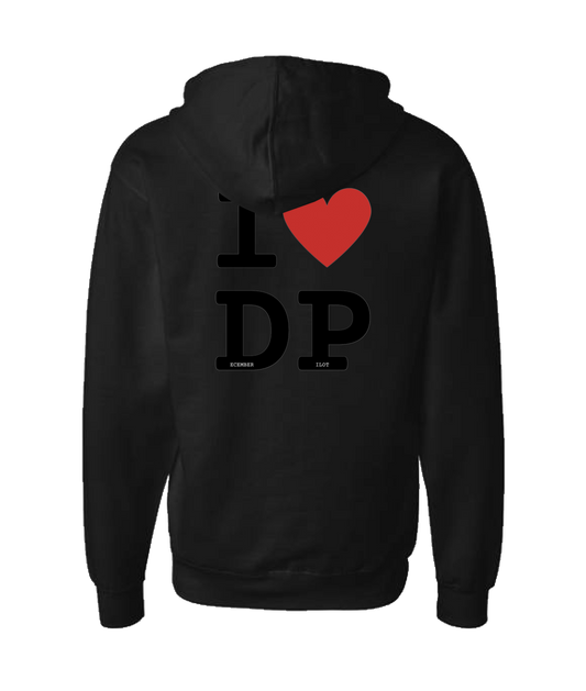 December Pilot - I Love December Pilot - Black Zip Up Hoodie