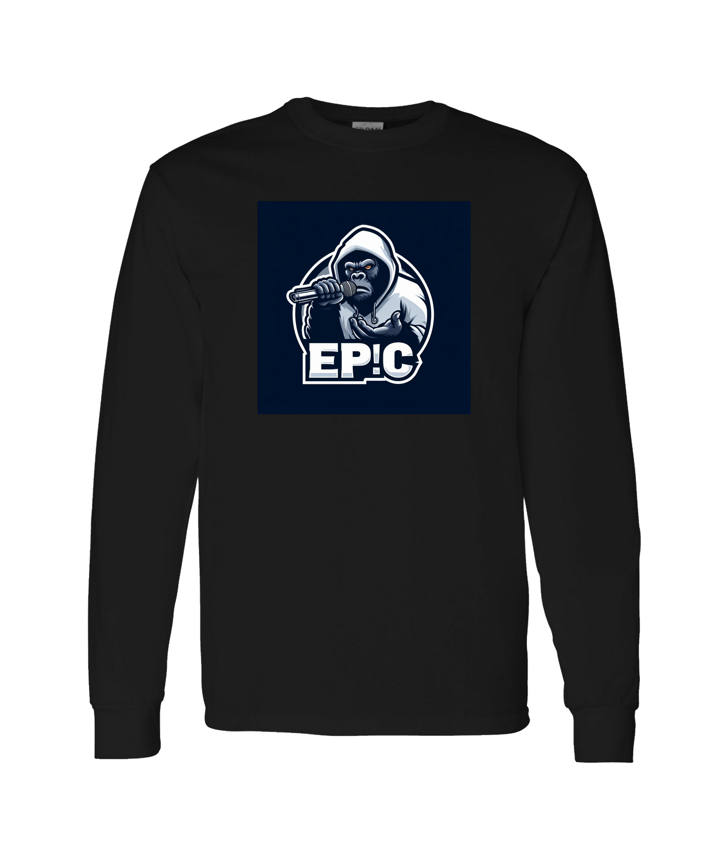 PovCiti Apparel - Ep!c Gorilla Logo - Black Long Sleeve T