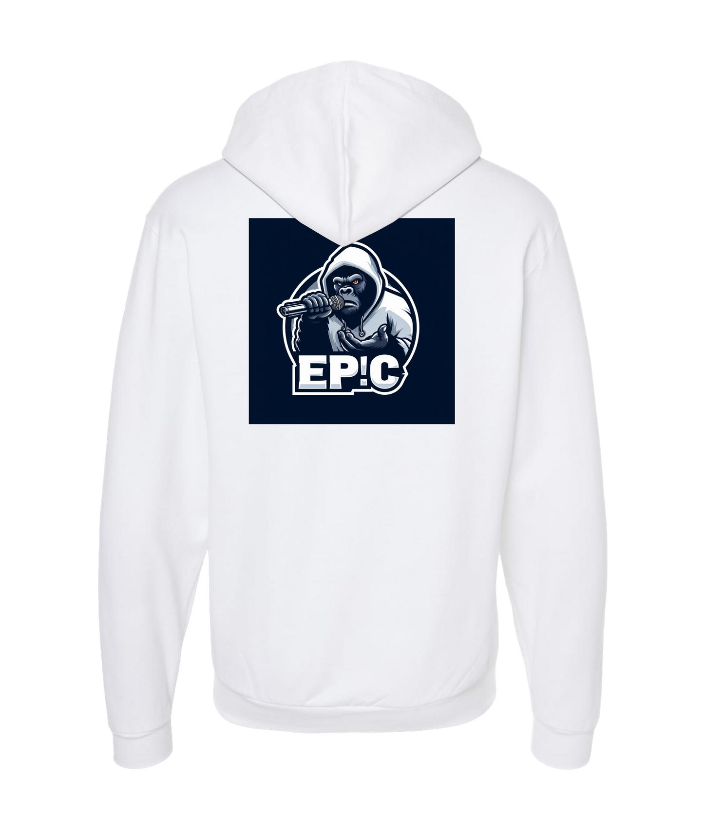 PovCiti Apparel - Ep!c Gorilla Logo - White Zip Up Hoodie