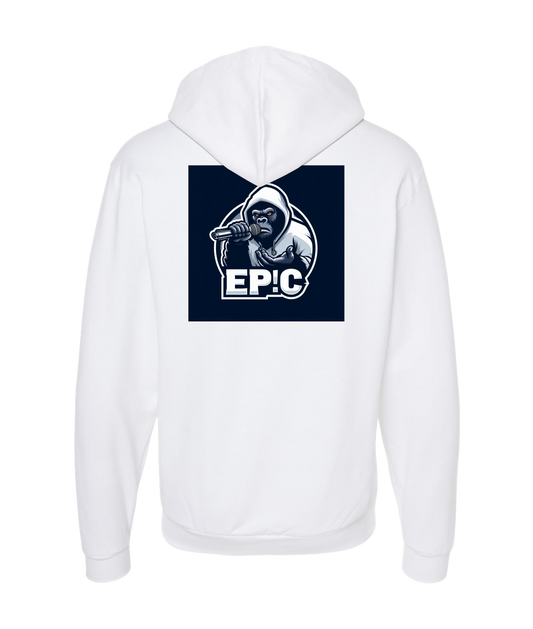 PovCiti Apparel - Ep!c Gorilla Logo - White Zip Up Hoodie