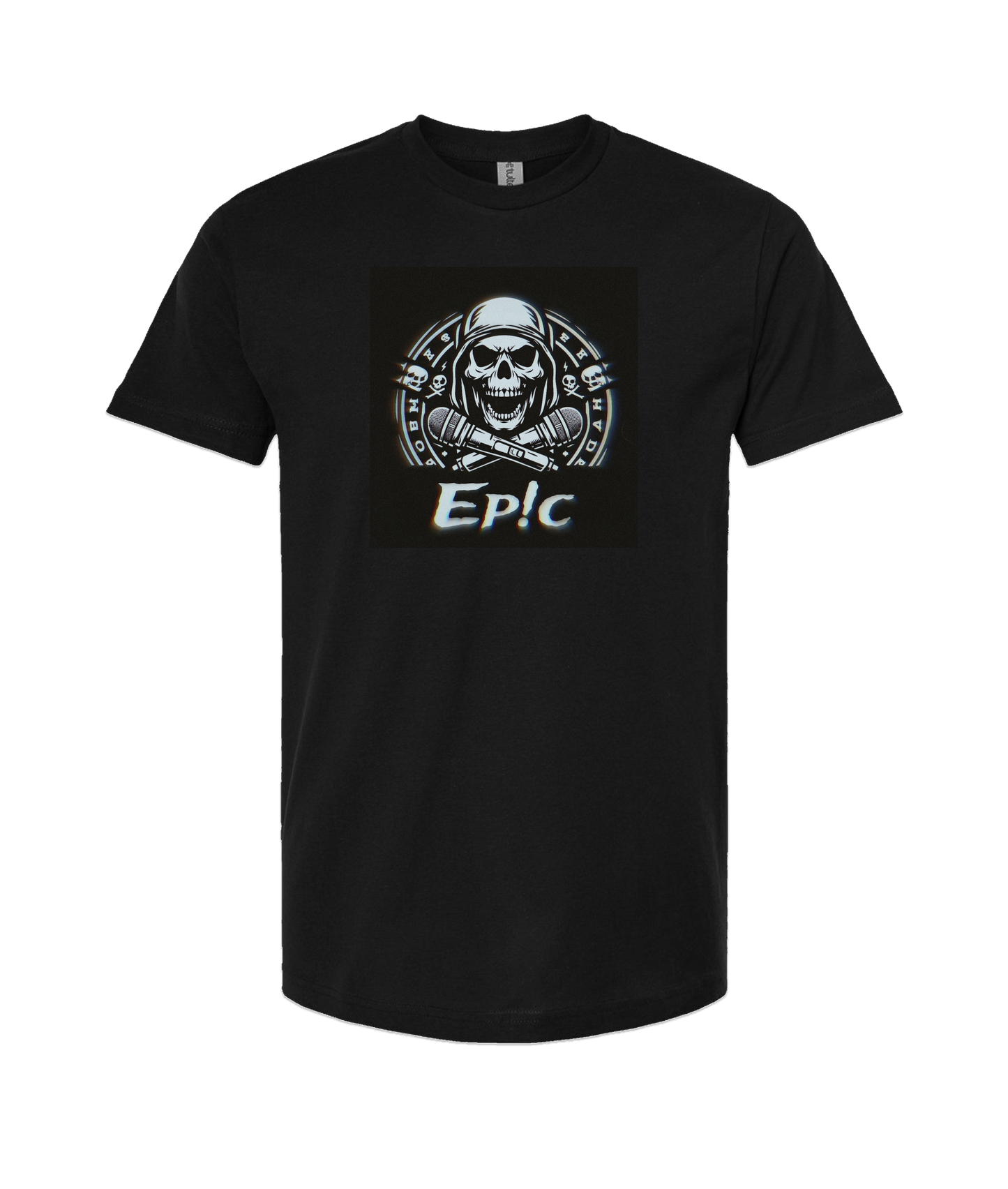 PovCiti Apparel - Ep!c Hooded Skull Logo - Black T-Shirt