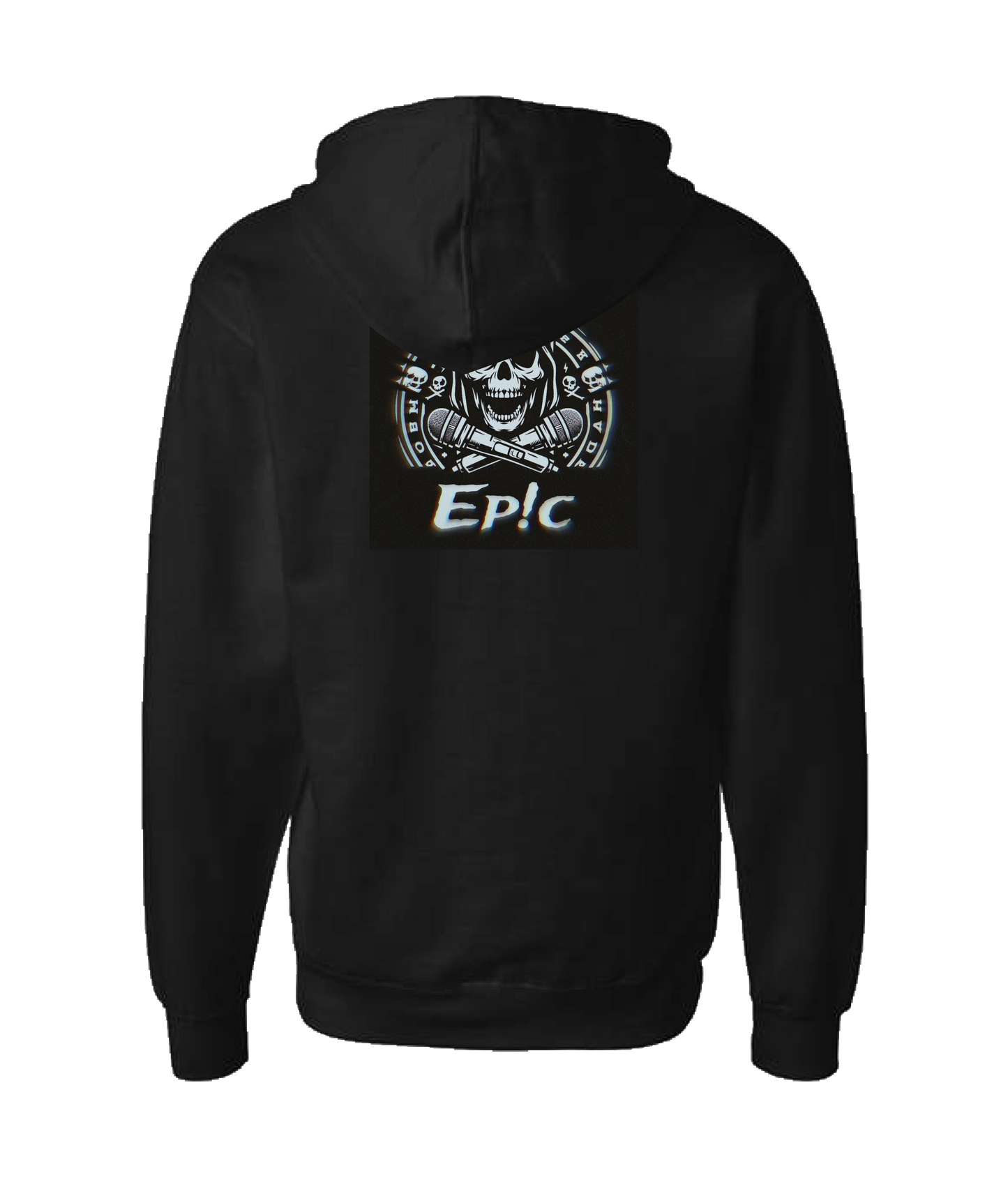 Ep!c of PovCiti - Ep!c Hooded Skull Logo - Black Zip Up Hoodie