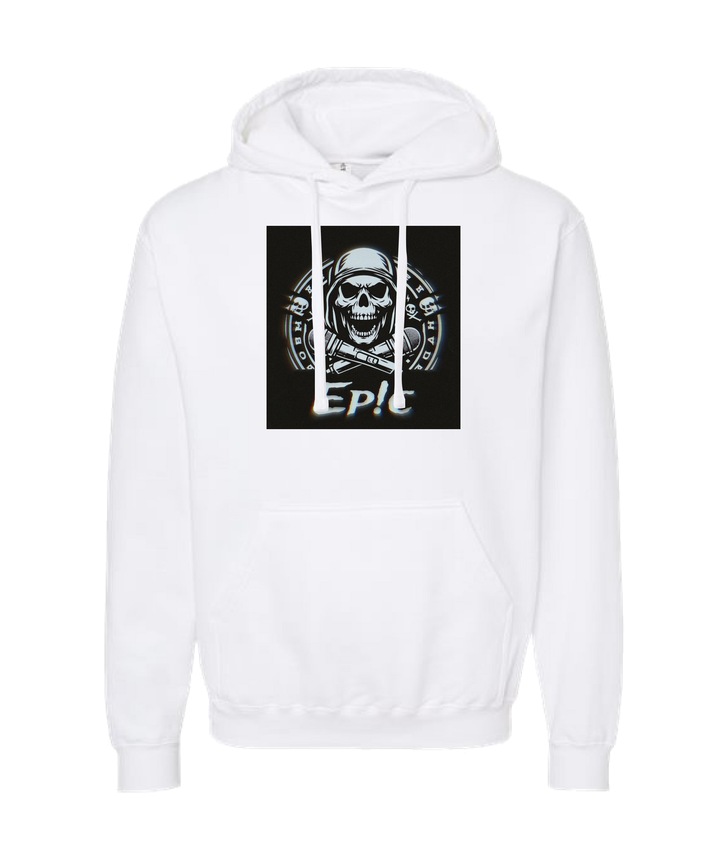 PovCiti Apparel - Ep!c Hooded Skull Logo - White Hoodie