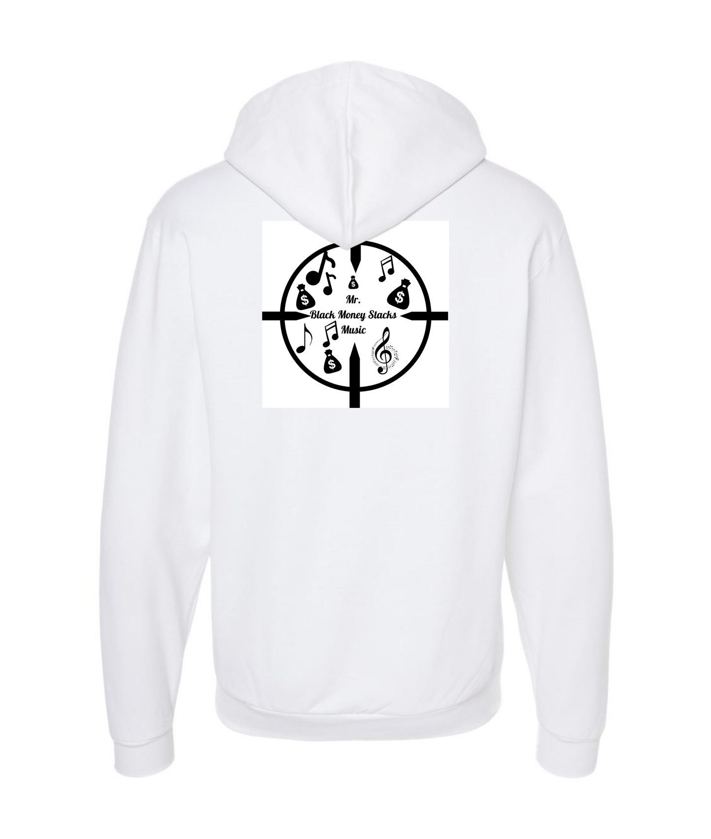 MR.BLACK MONEY STACKS EMPIRE - BMSSTS - White Zip Up Hoodie