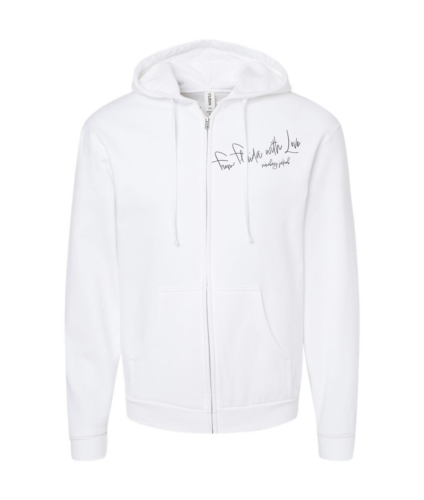 Ninebay Jakub - From Florida with Love - White Zip Up Hoodie