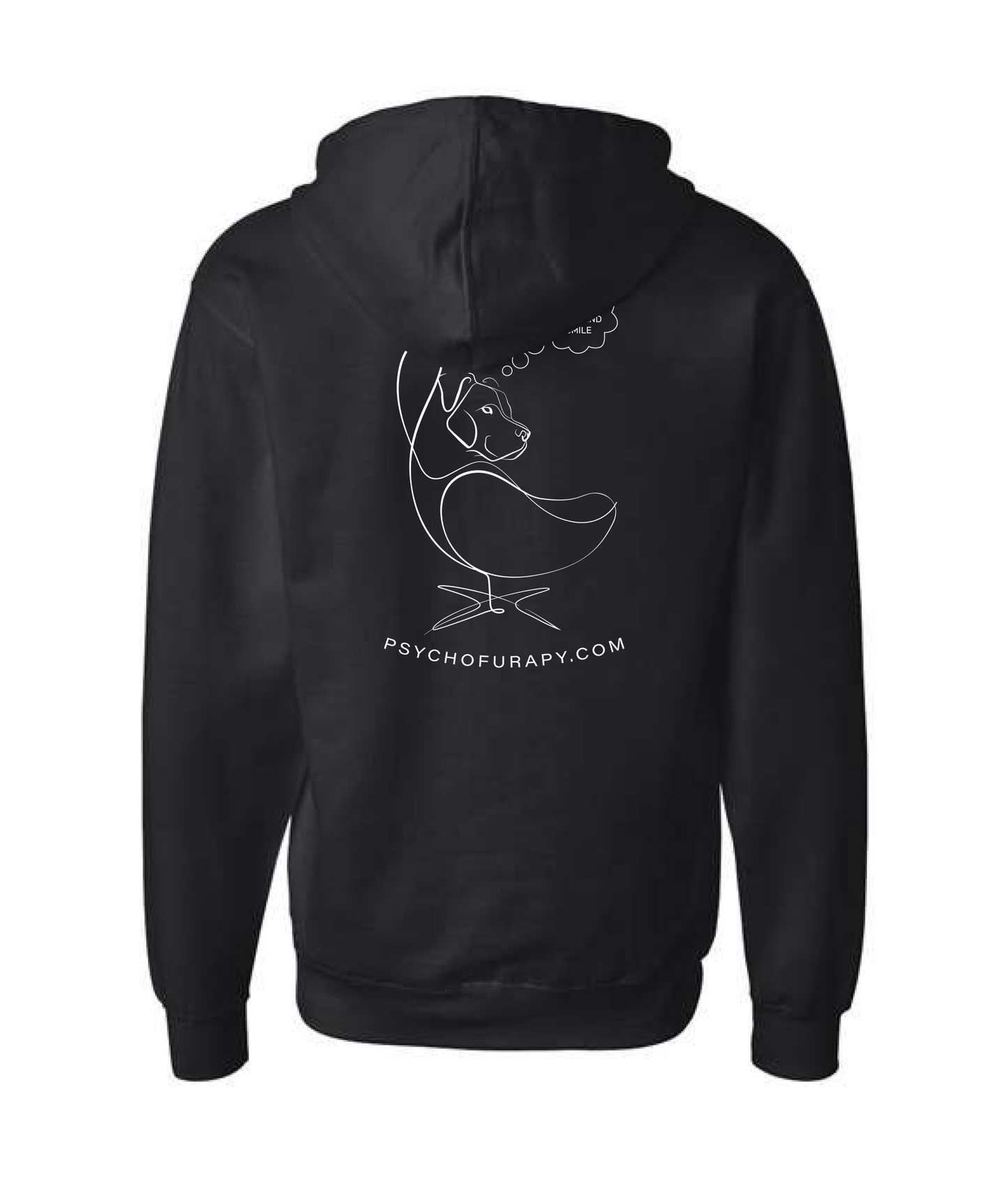 pyschofurapy.com - LOOK AND SMILE - Black Zip Up Hoodie