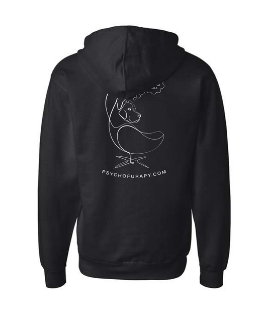 pyschofurapy.com - LOOK AND SMILE - Black Zip Up Hoodie