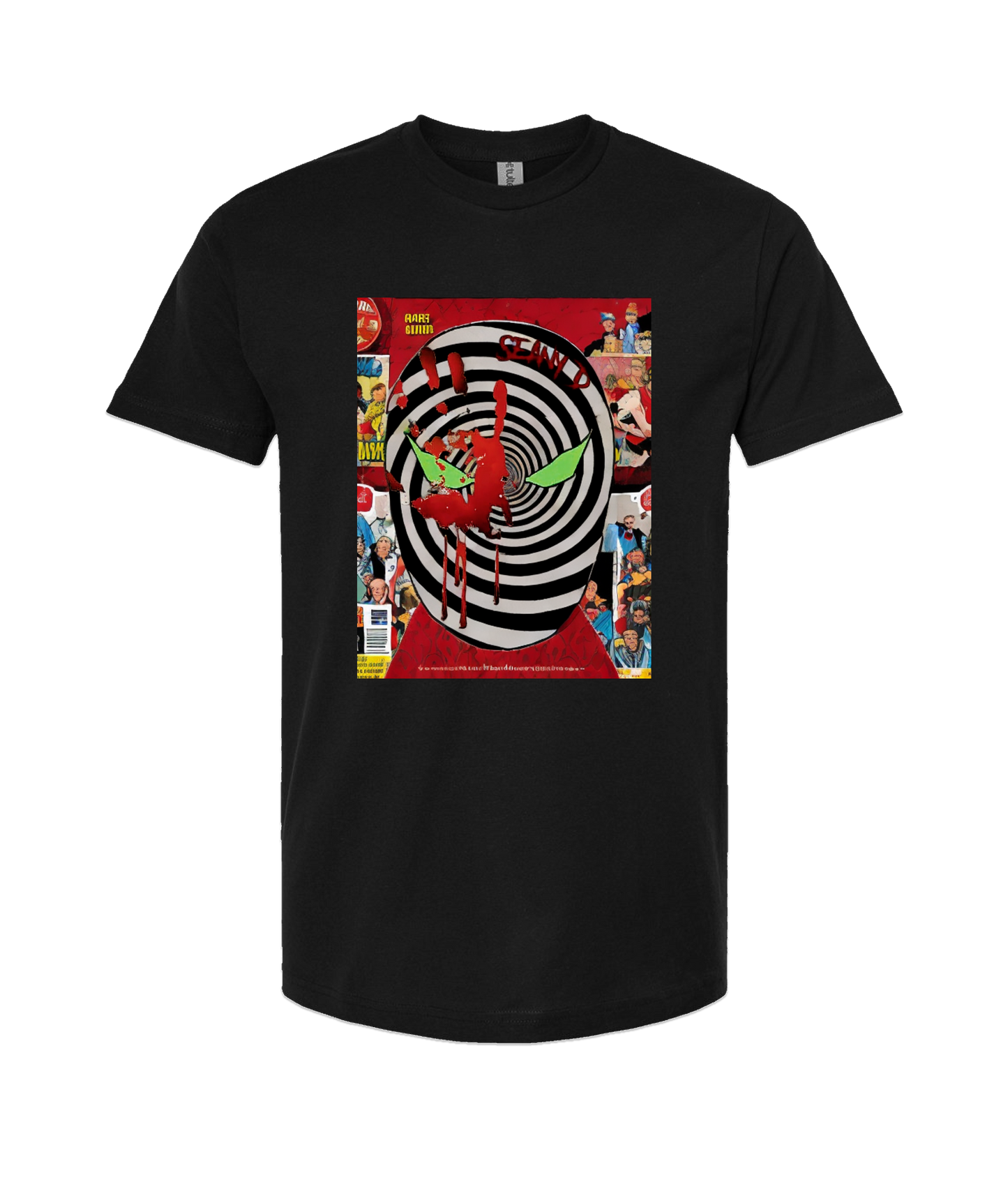 Seany Bravo - Red Hand - Black T-Shirt