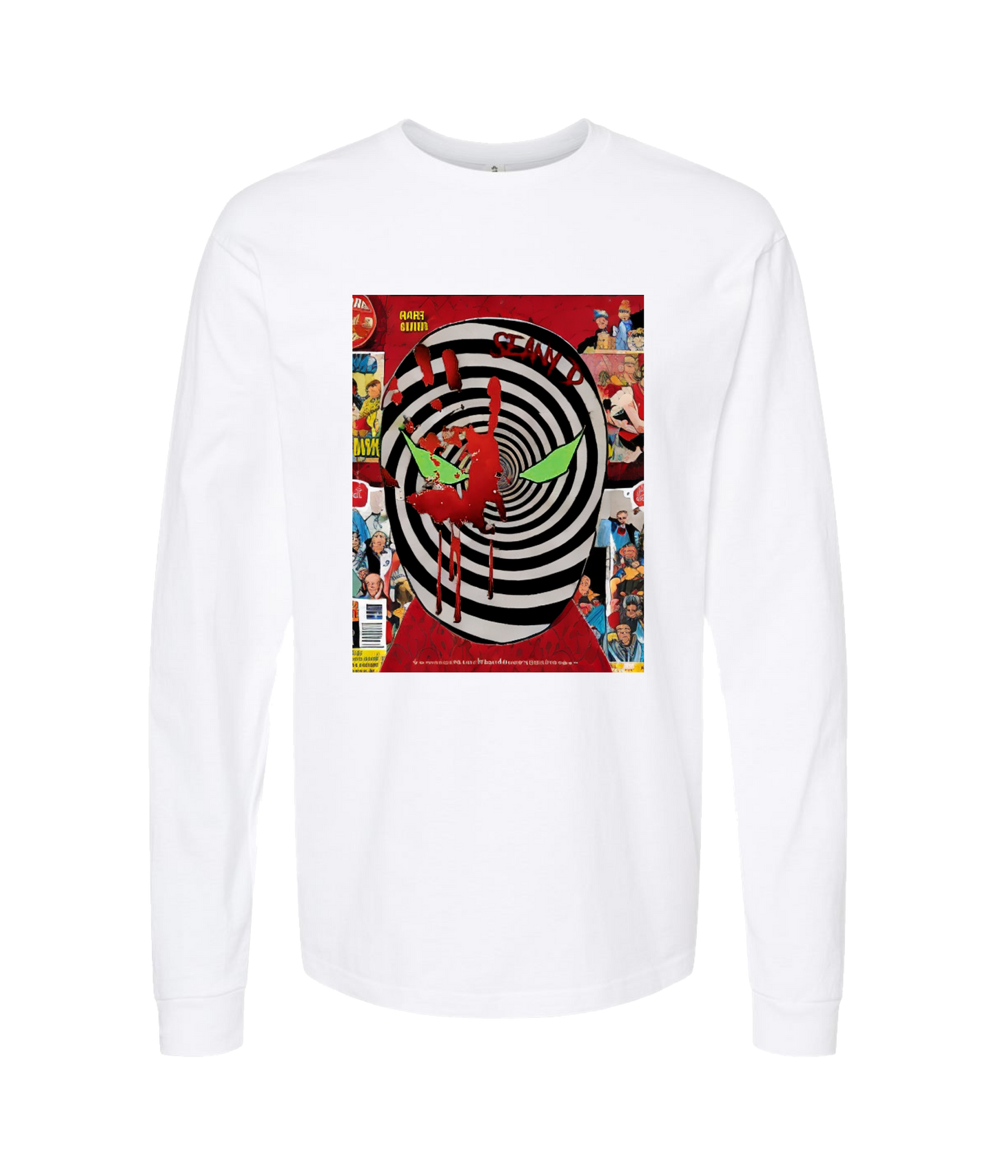 Seany Bravo - Red Hand - White Long Sleeve T