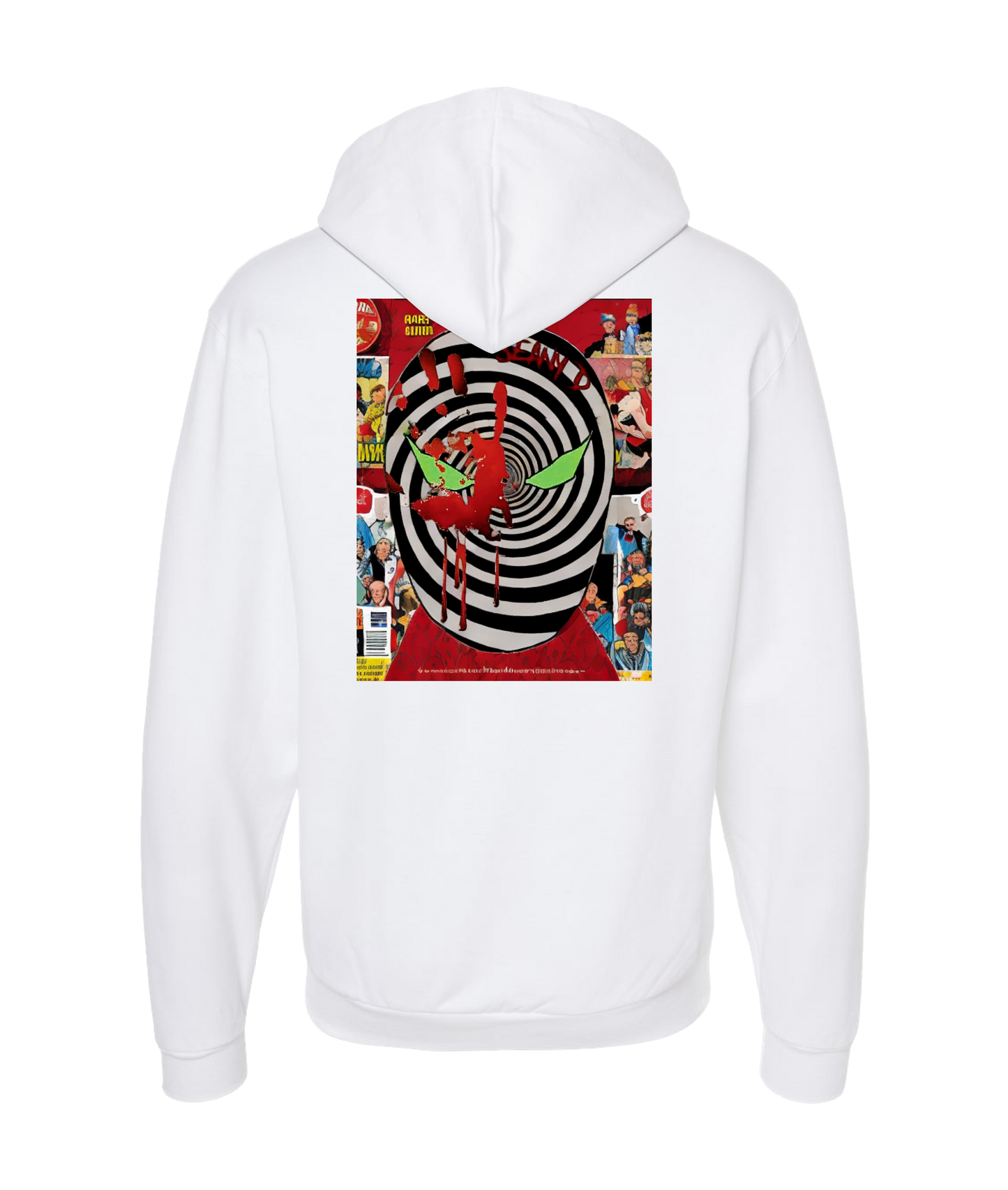 Seany Bravo - Red Hand - White Zip Up Hoodie
