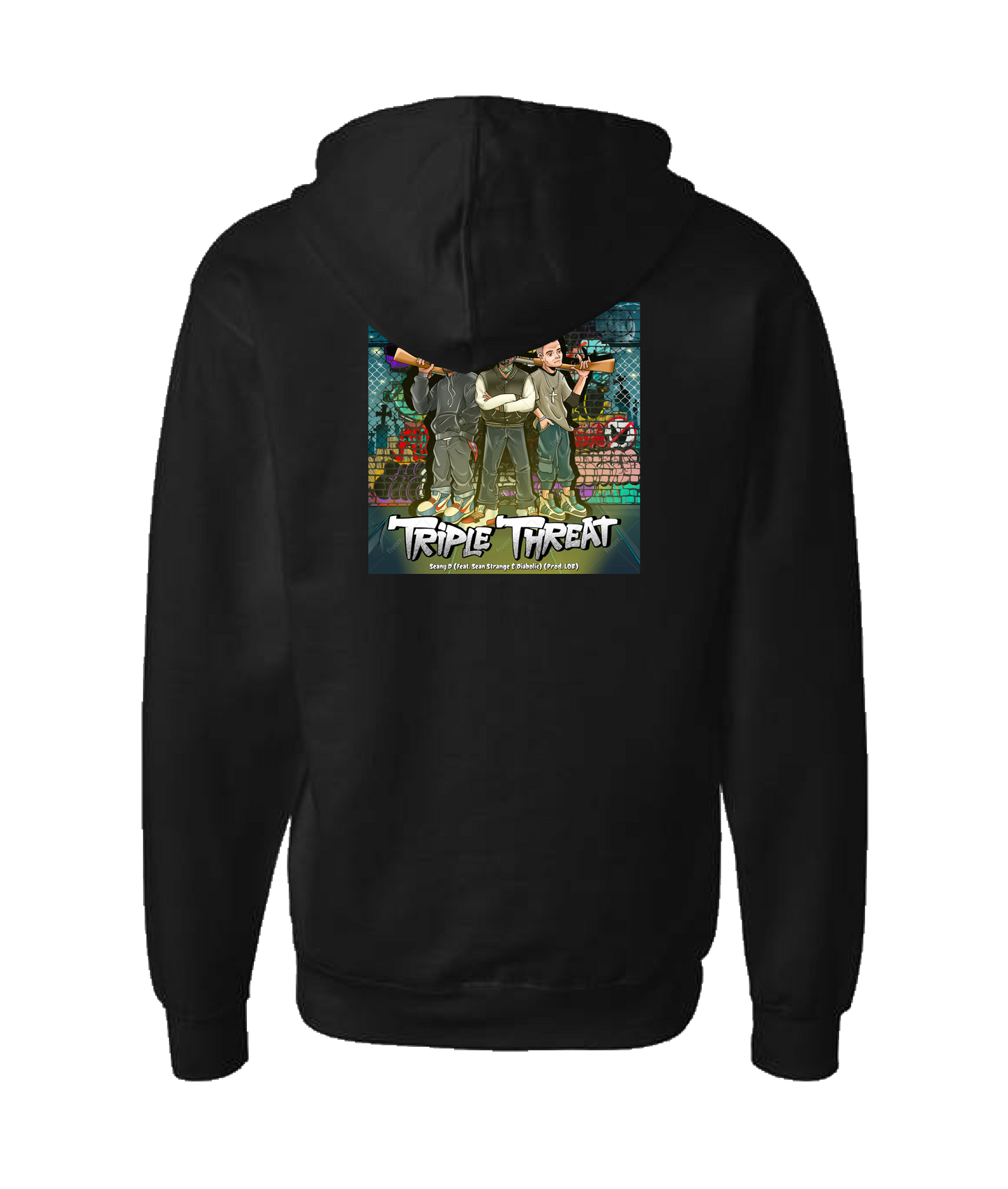 Seany Bravo - Triple Threat - Black Zip Up Hoodie