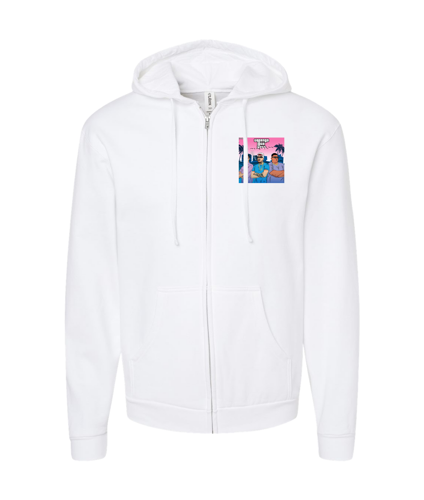 Seany Bravo - Triple Threat - White Zip Up Hoodie