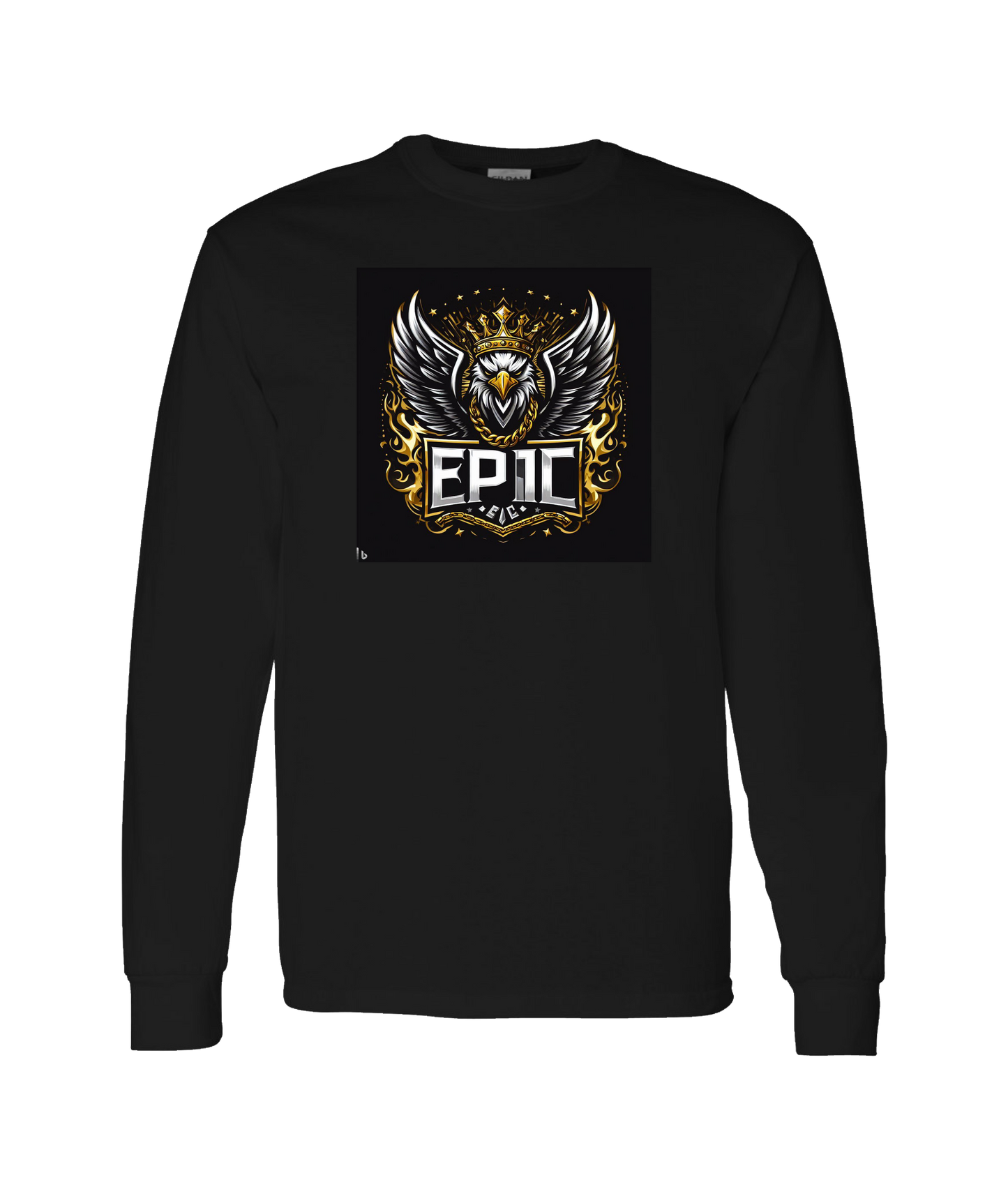 PovCiti Apparel - Ep!c Eagle Logo - Black Long Sleeve T