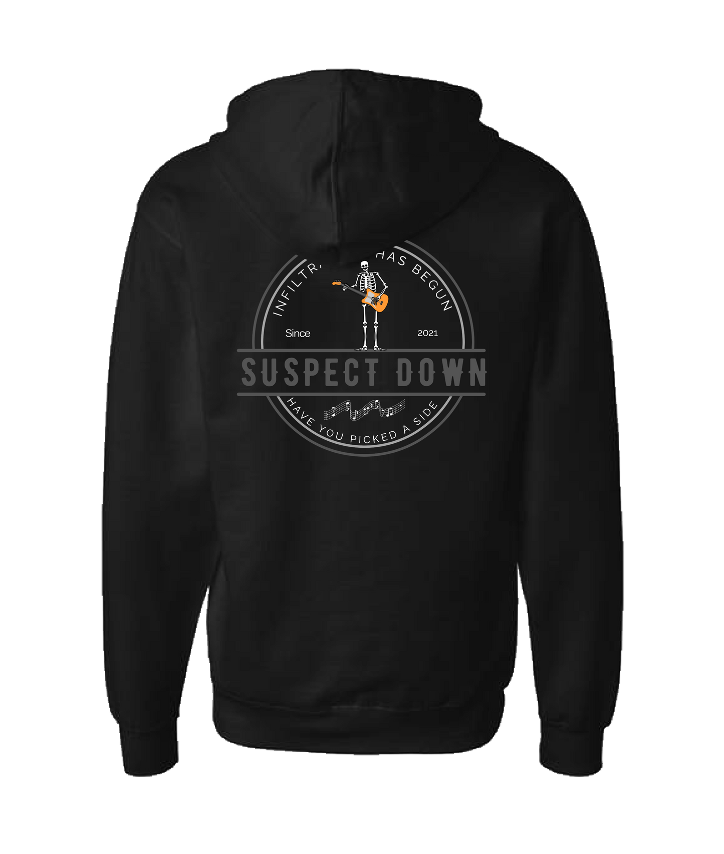 Suspect Down - INFILTRATION - Black Zip Up Hoodie