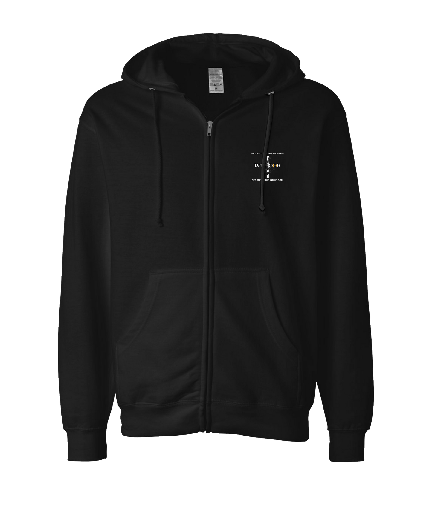 13th Floor Band Indy - Get Off on the 13th Floor - Black Zip Up Hoodie