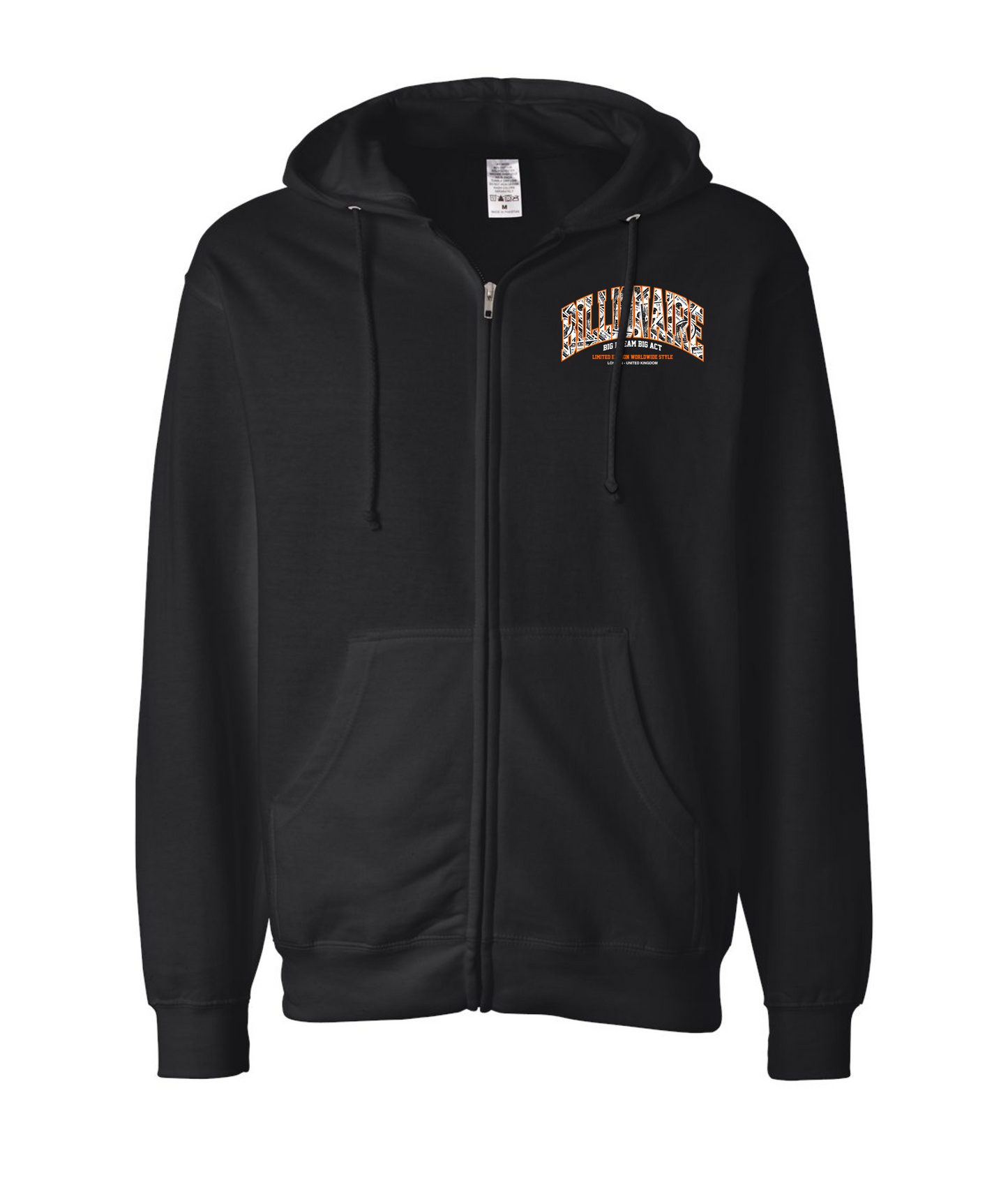 3 World Brand - No Rules Boys' - Black Zip Up Hoodie