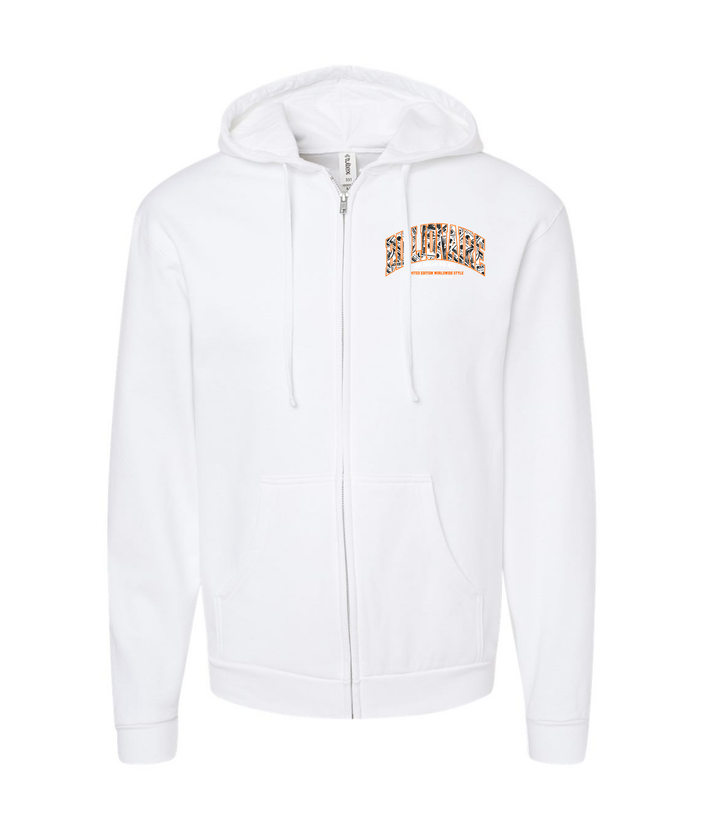 3 World Brand - No Rules Boys' - White Zip Up Hoodie