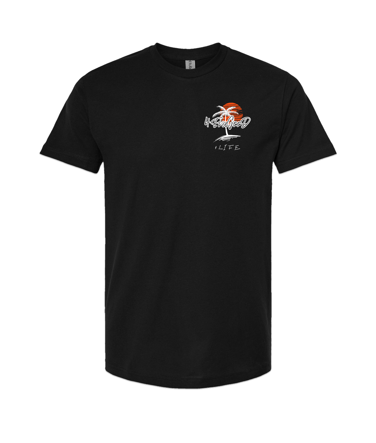 4evaGood - Palm Tree - Black T Shirt