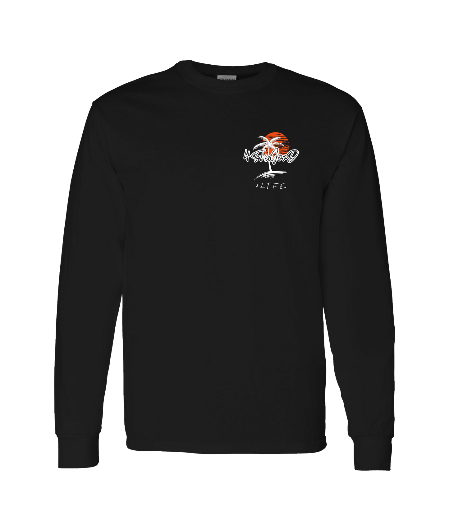 4evaGood - Palm Tree - Black Long Sleeve T