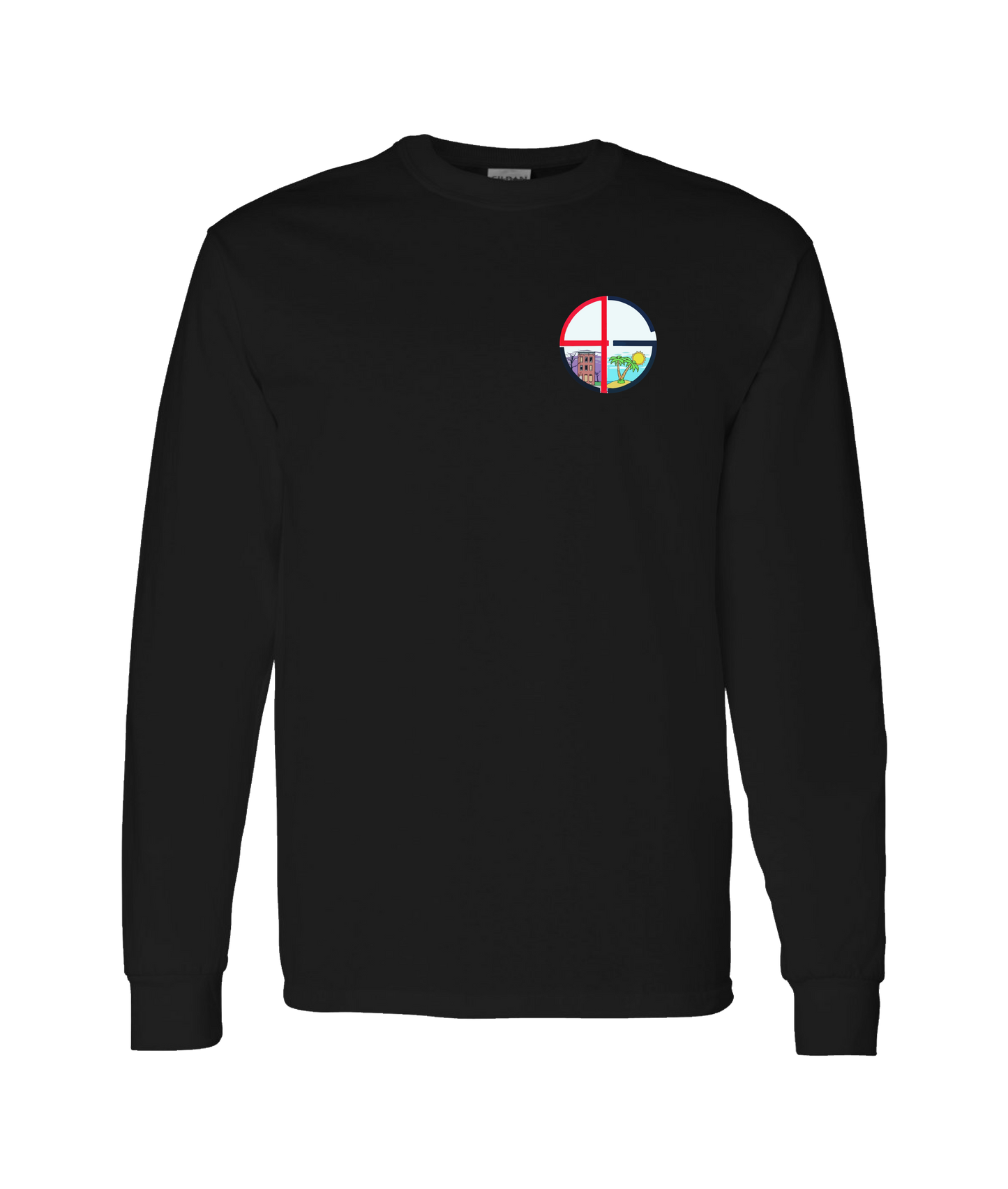 4evaGood - Round Grid - Black Long Sleeve T