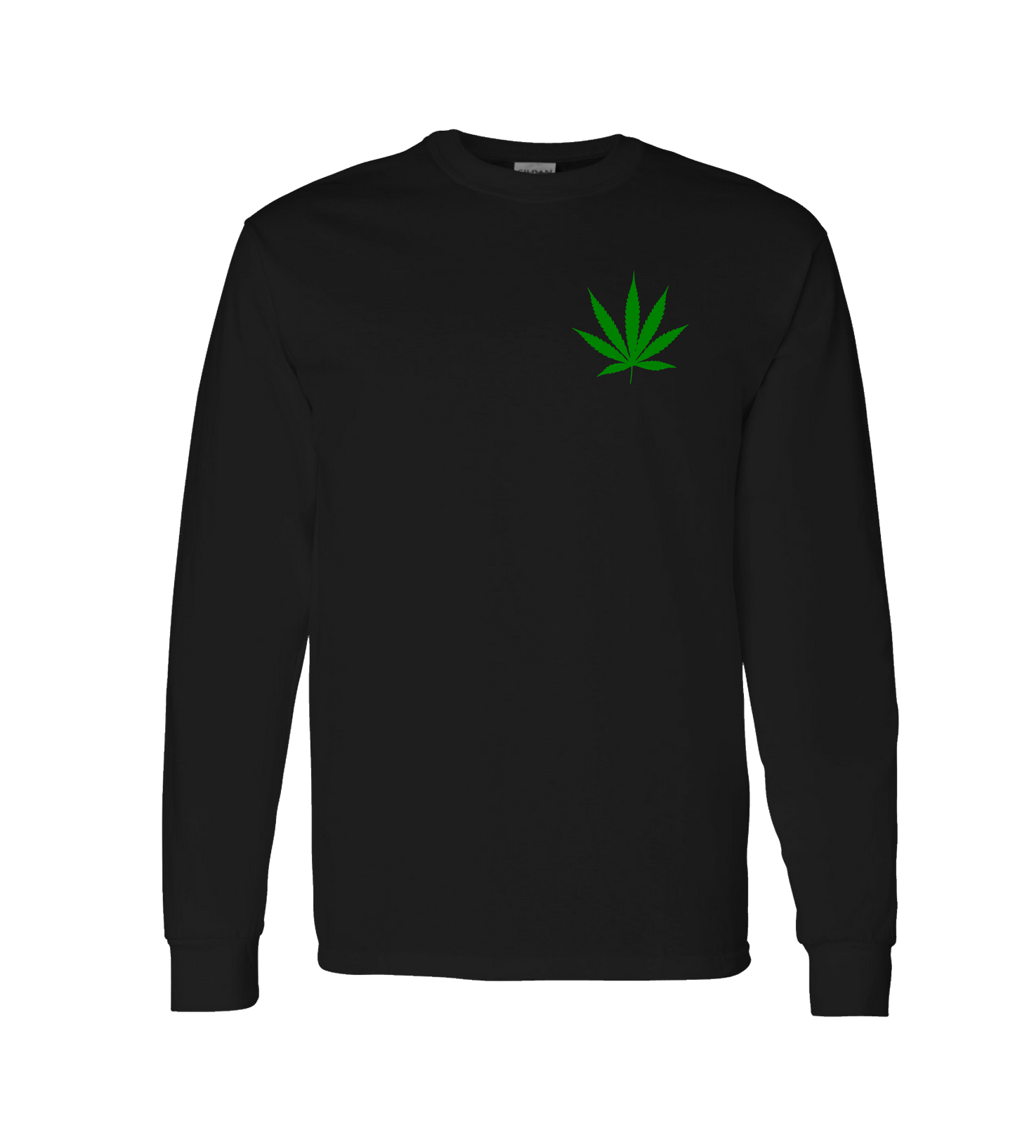 4evaGood - Cannabis Leaf - Black Long Sleeve T