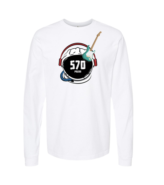 570-Press - Logo - White Long Sleeve T
