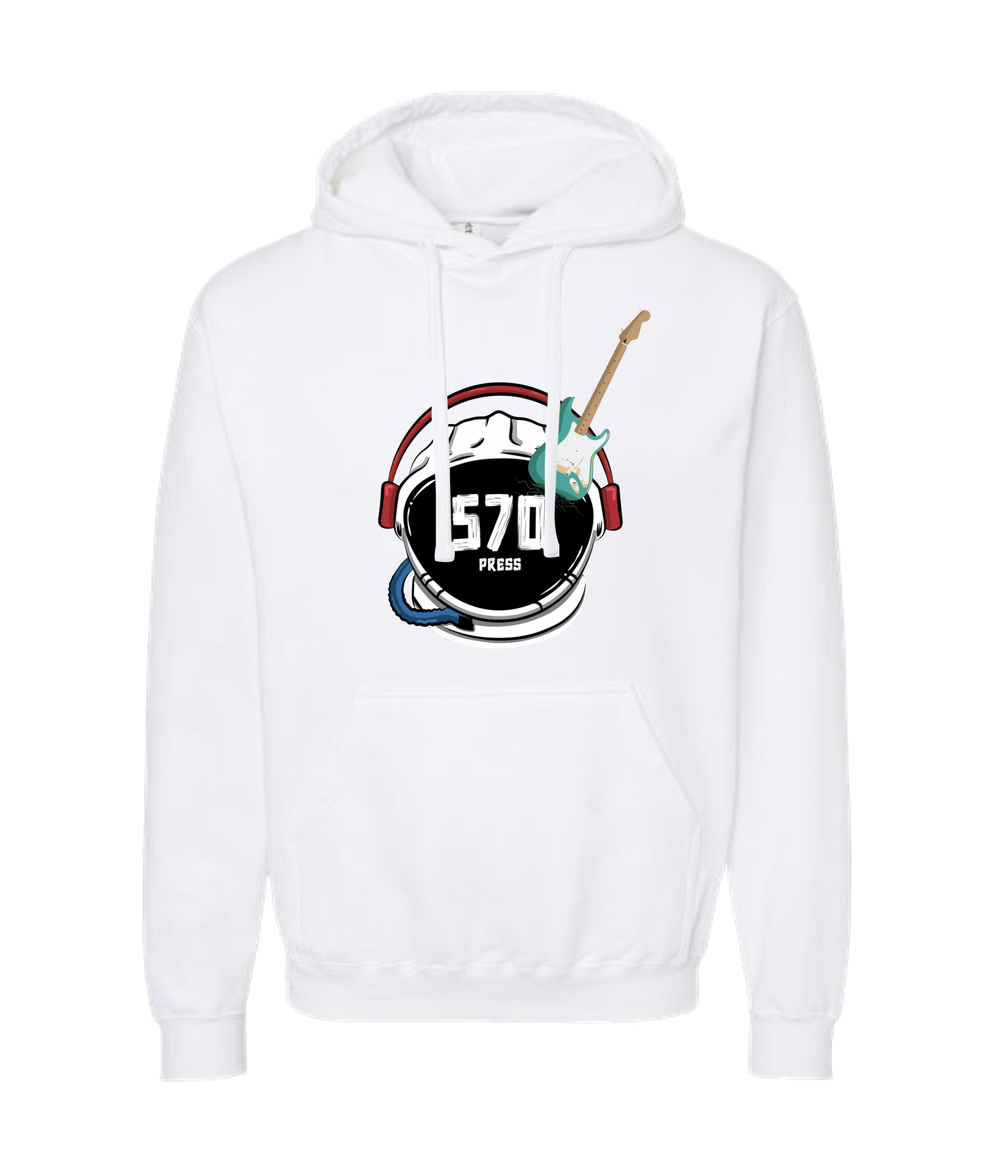 570-Press - Logo - White Hoodie