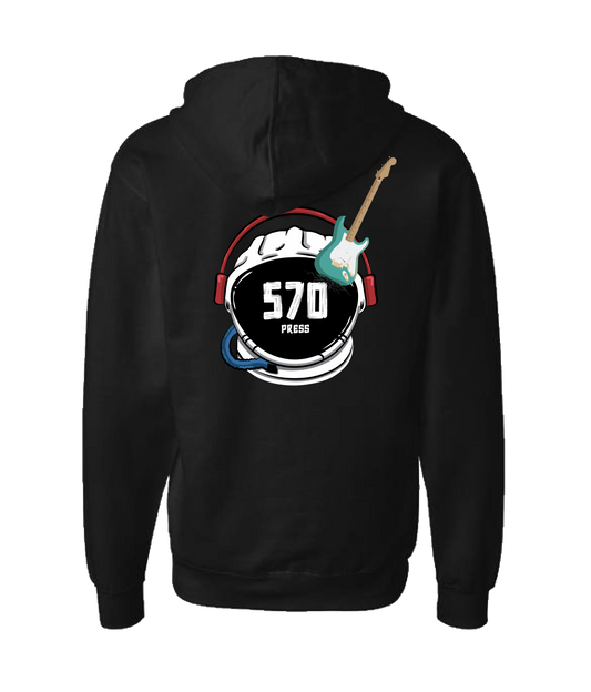 570-Press - Logo - Black Zip Up Hoodie