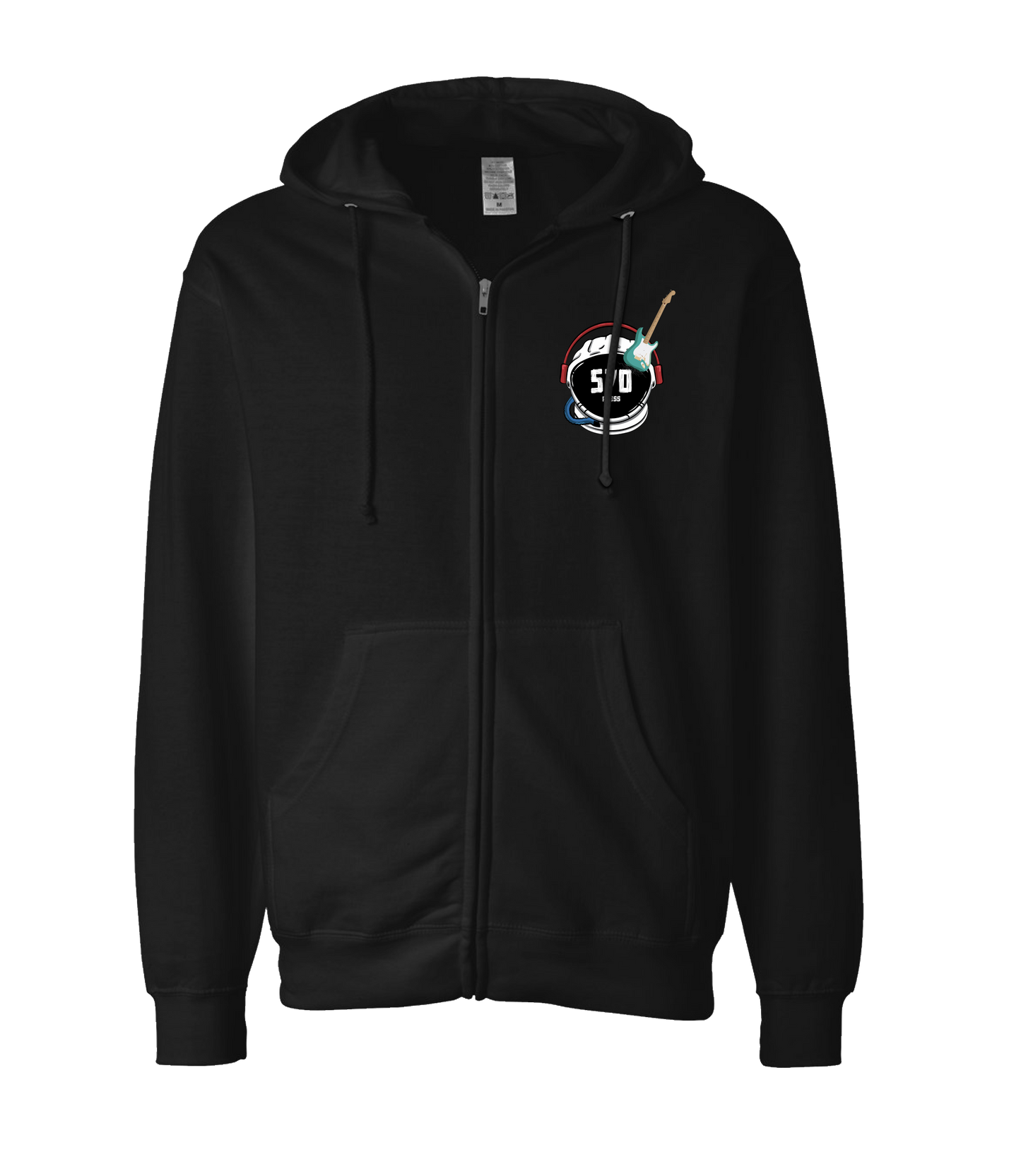 570-Press - Logo - Black Zip Up Hoodie