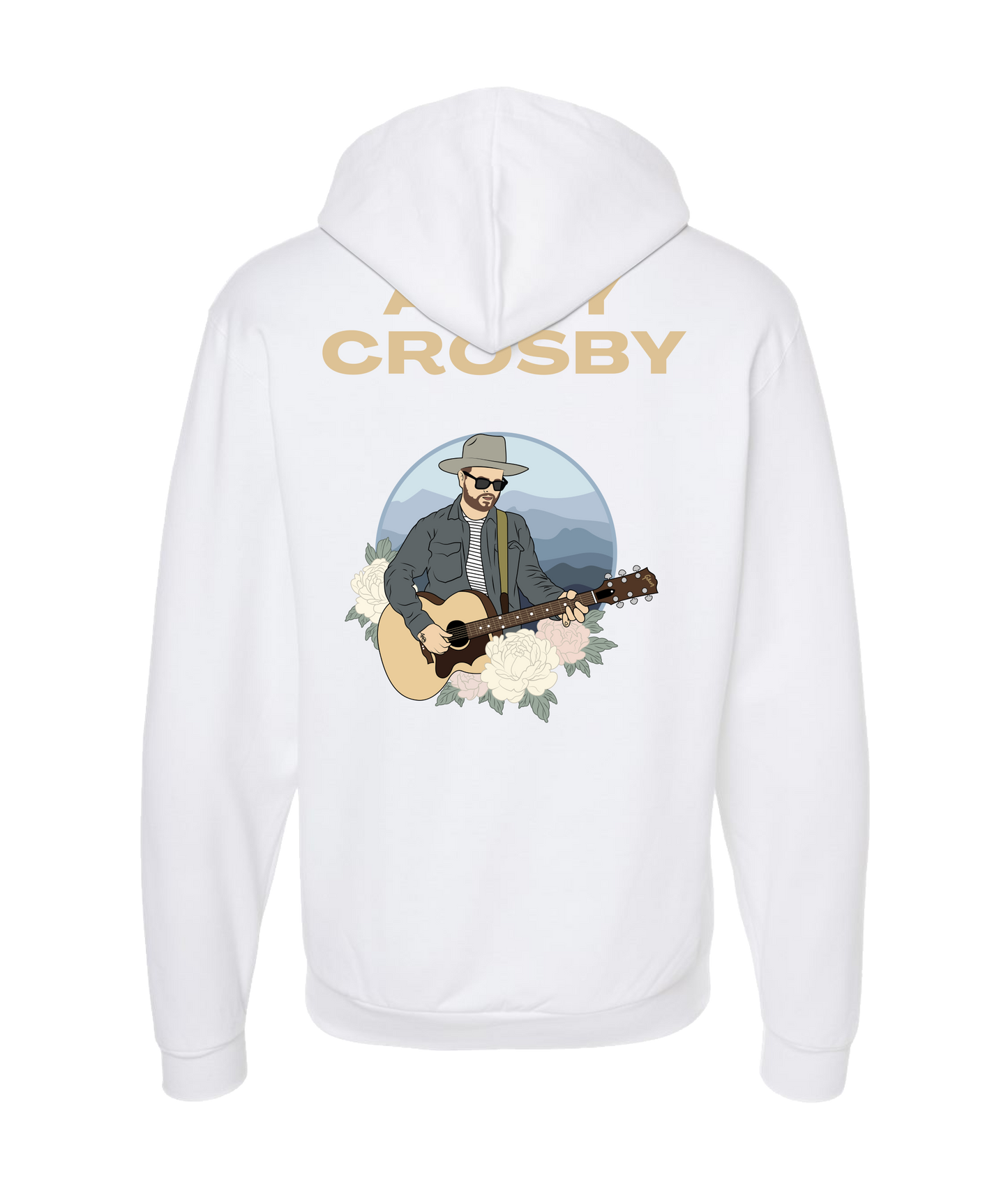 Andy Crosby Music - 2 - White Zip Up Hoodie