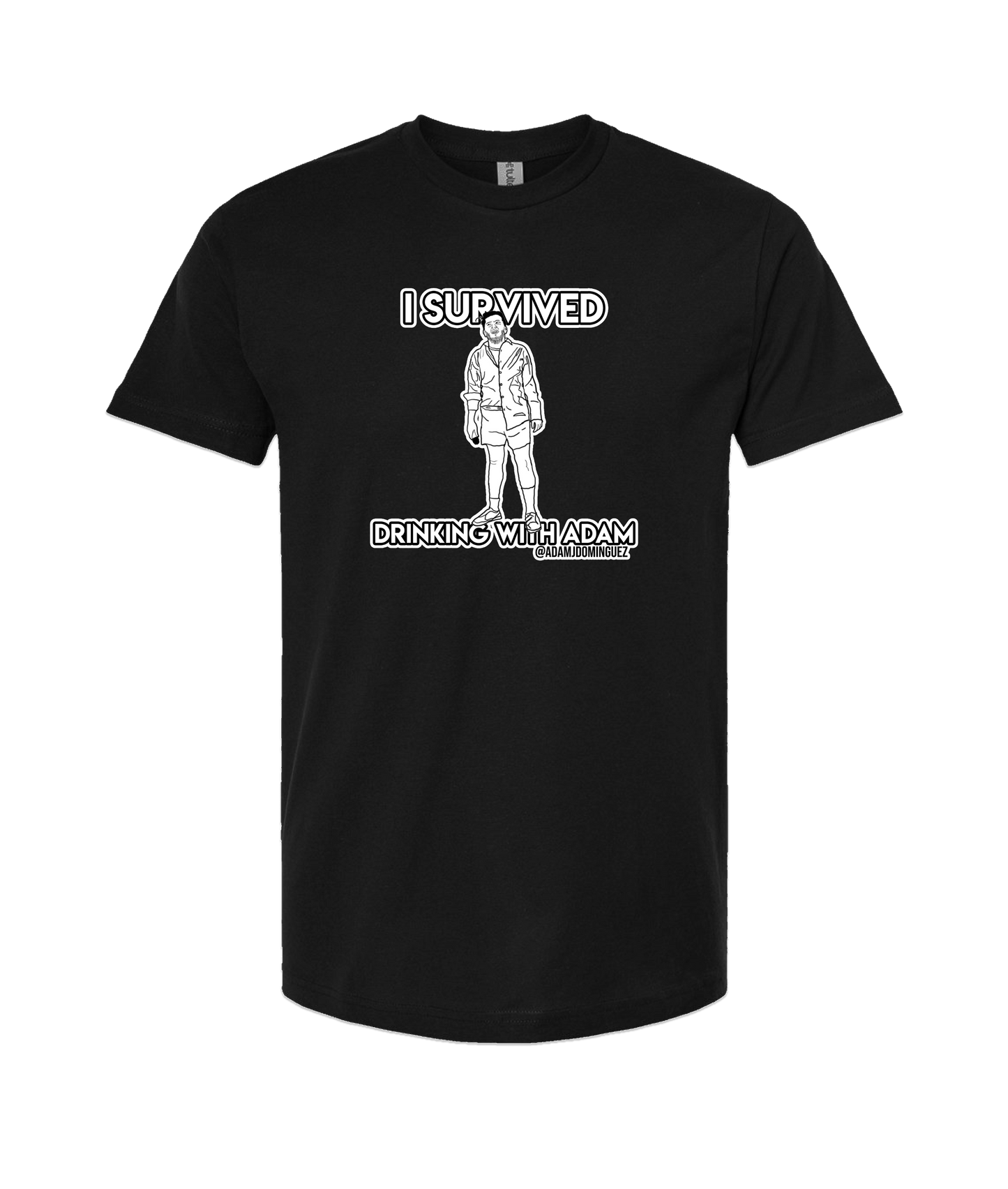 Adam Dominguez - I Survived Drinking With Adam - Black T Shirt