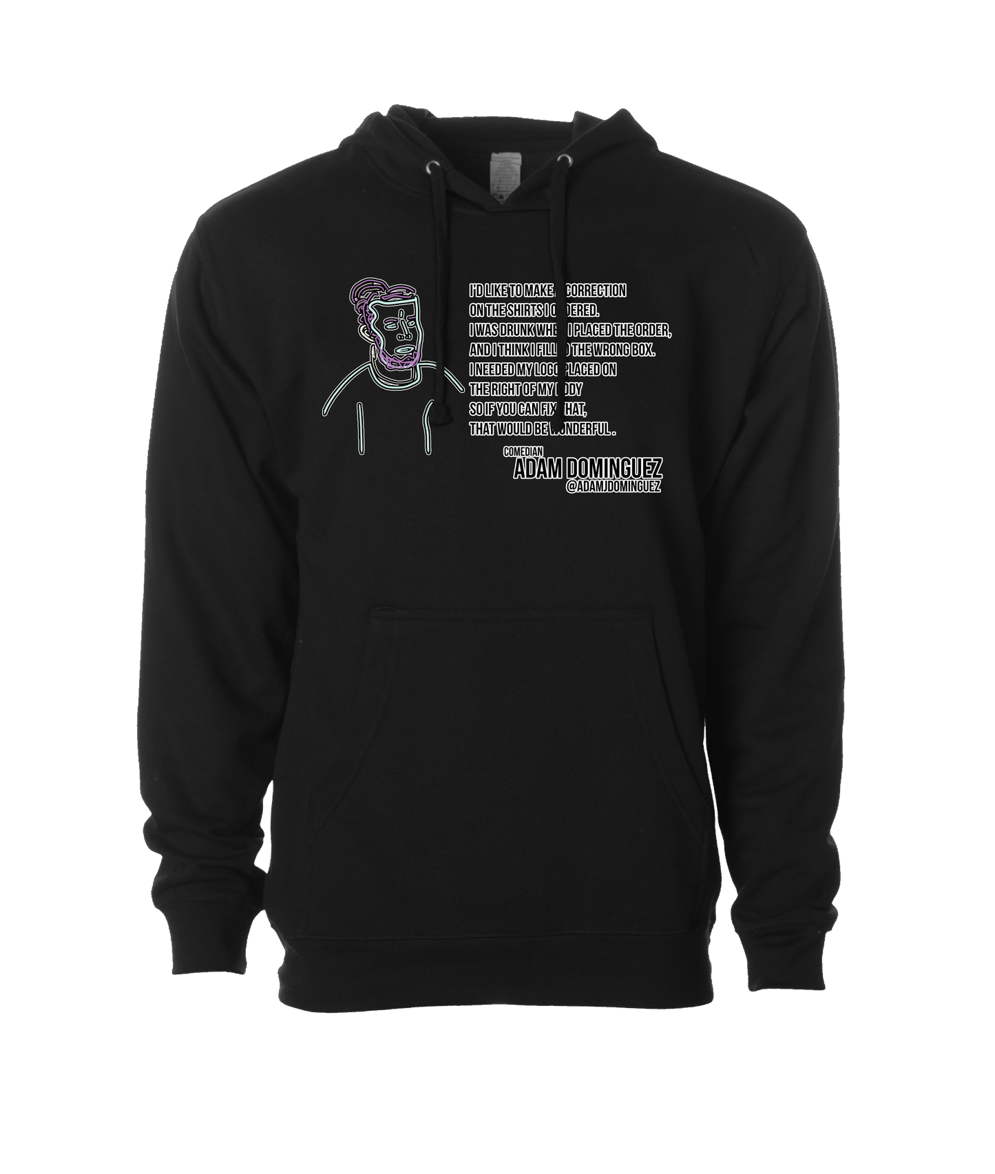 Adam Dominguez - Shirt Error - Black Hoodie