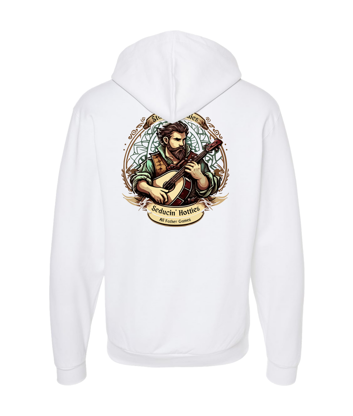 All Father Games - STACKIN' & SEDUCTIN' - White Zip Up Hoodie