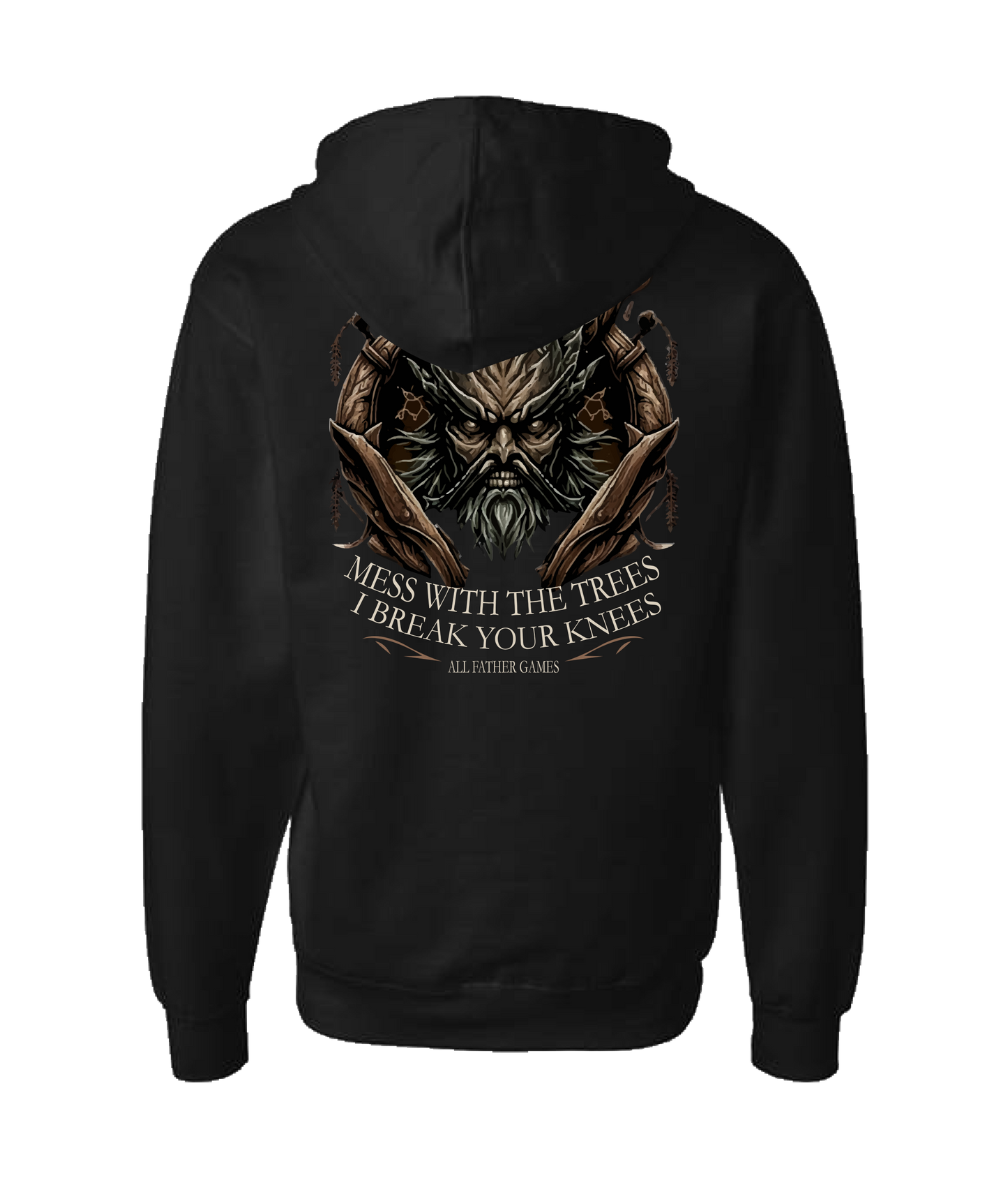 V-AFGTOP - DON'T MESS WITH TREES - Black Zip Up Hoodie