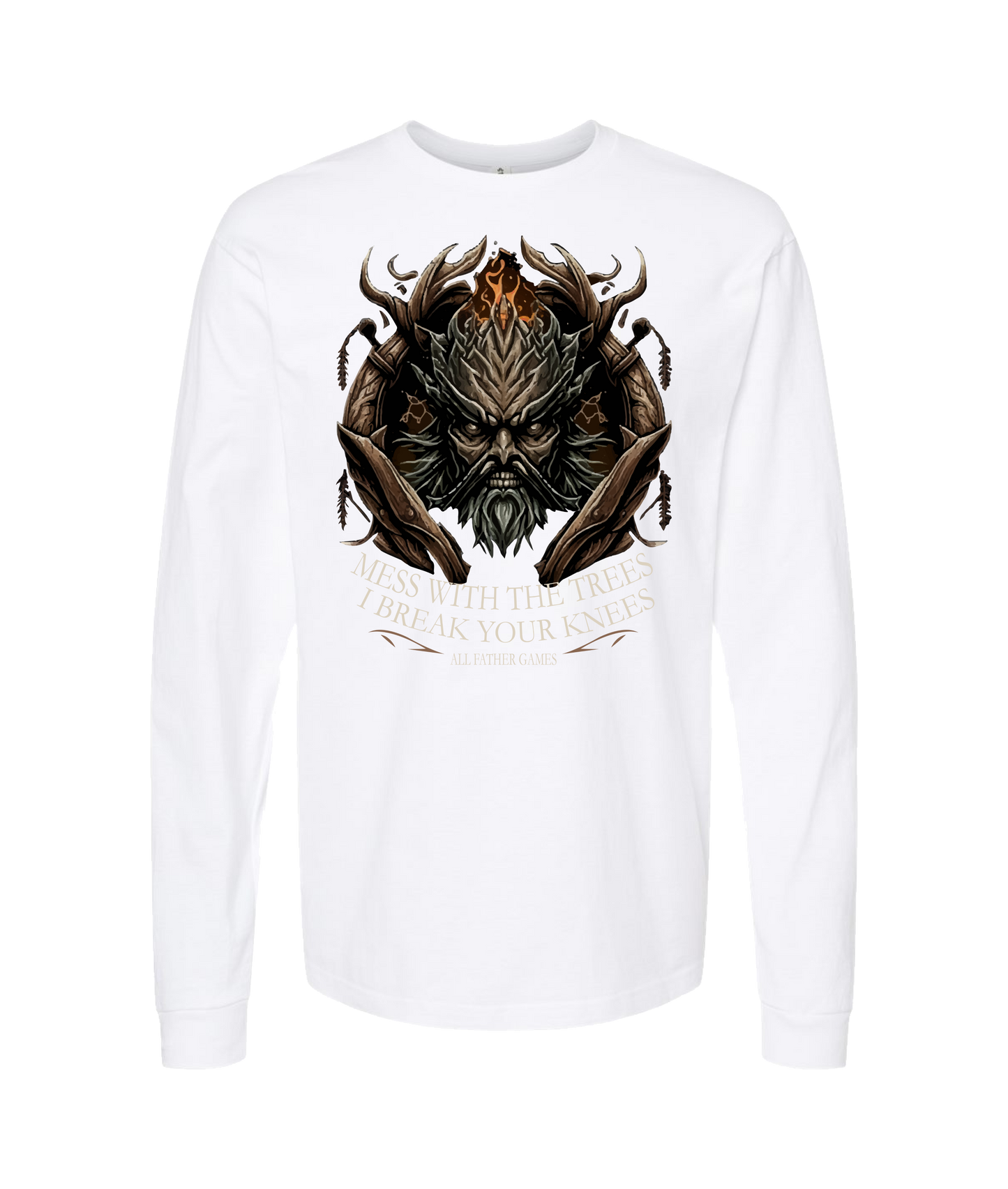 V-AFGTOP - DON'T MESS WITH TREES - White Long Sleeve T