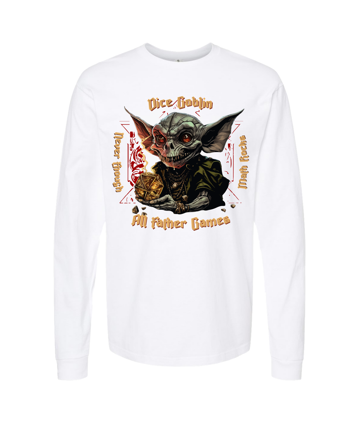 All Father Games - DICE GOBLIN - White Long Sleeve T
