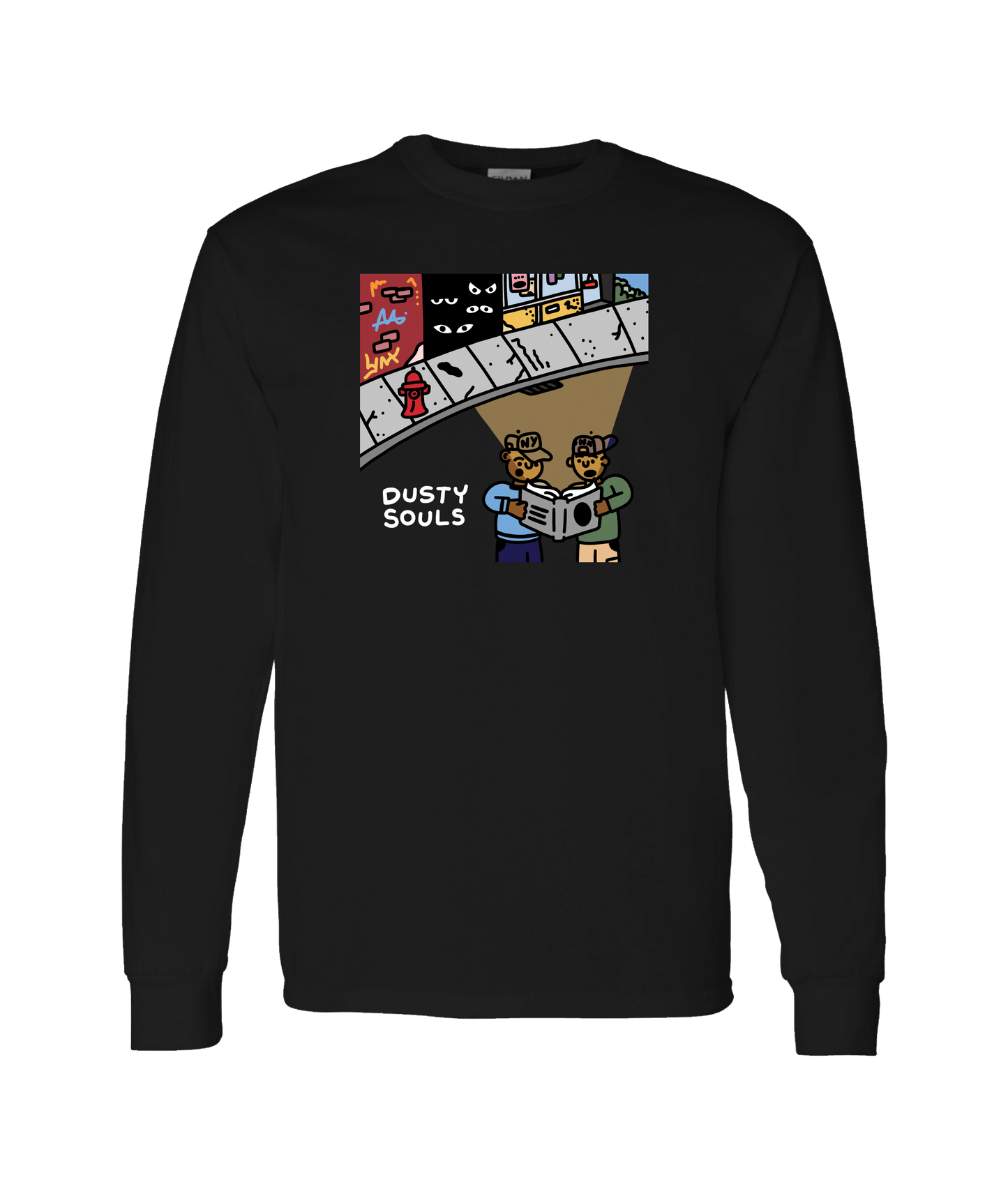 Aaqil Ali - Dusty Souls - Black Long Sleeve T