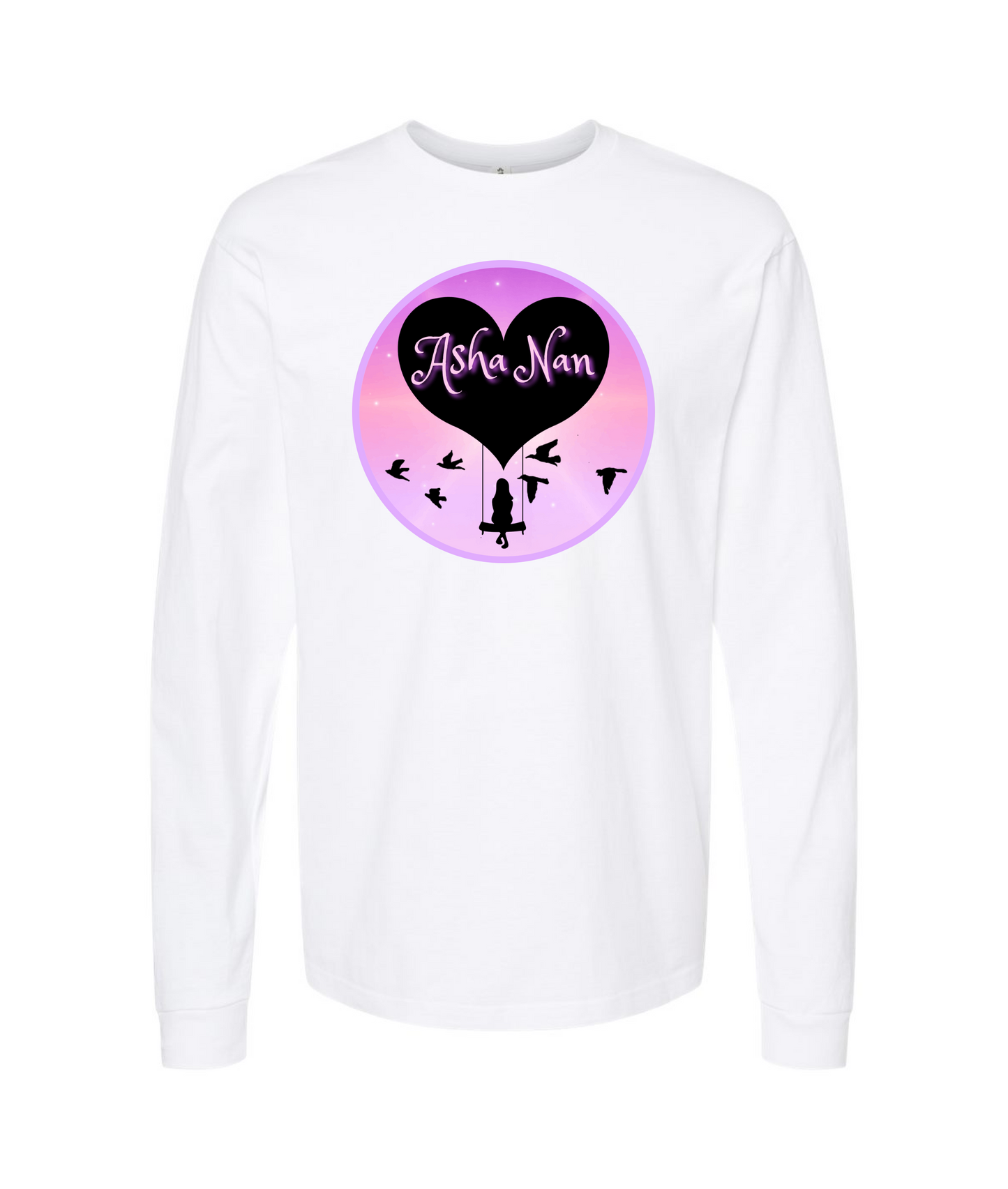 Asha Nan - Logo - White Long Sleeve T
