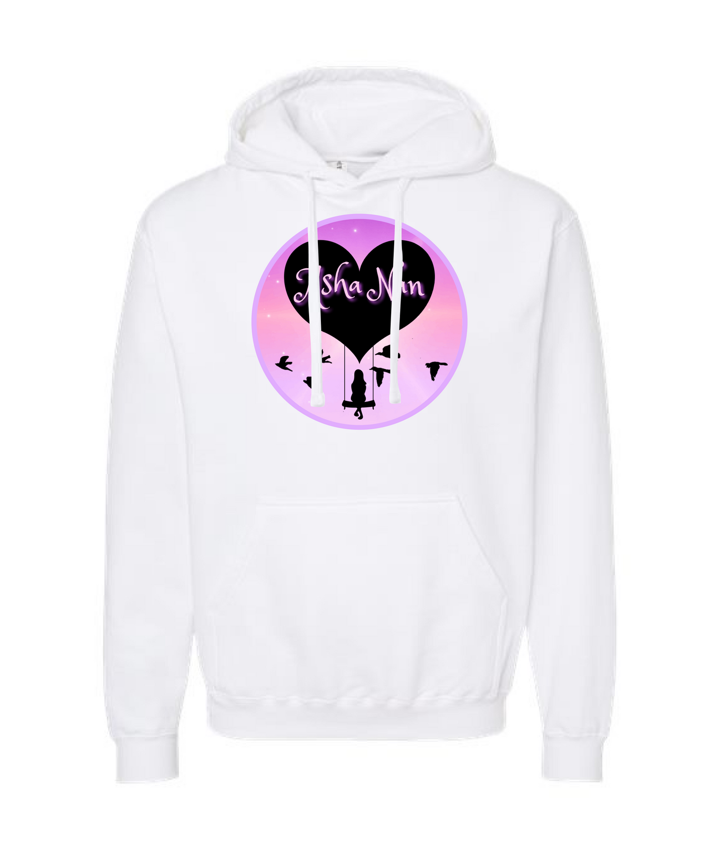 Asha Nan - Logo - White Hoodie