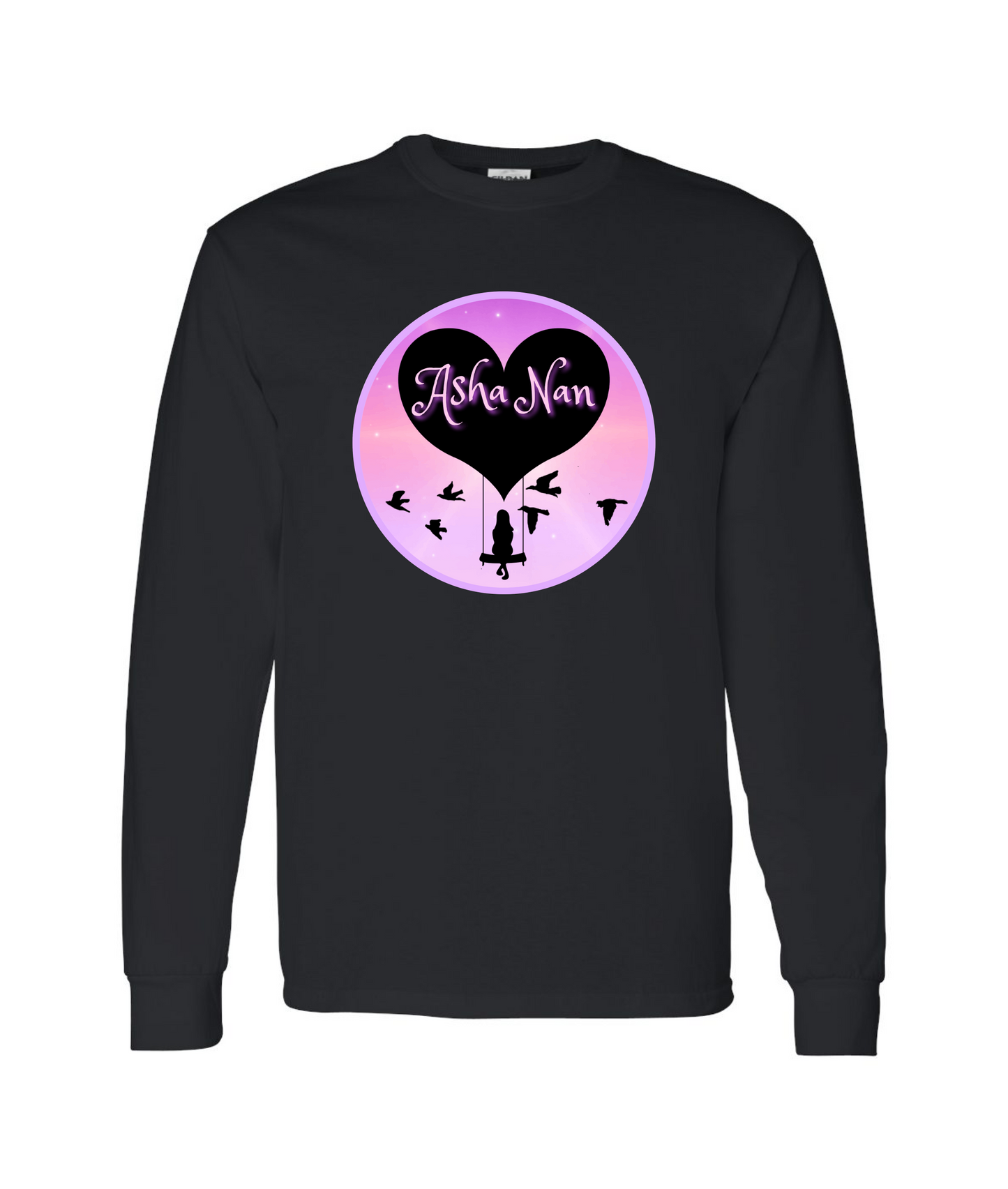 Asha Nan - Logo - Black Long Sleeve T