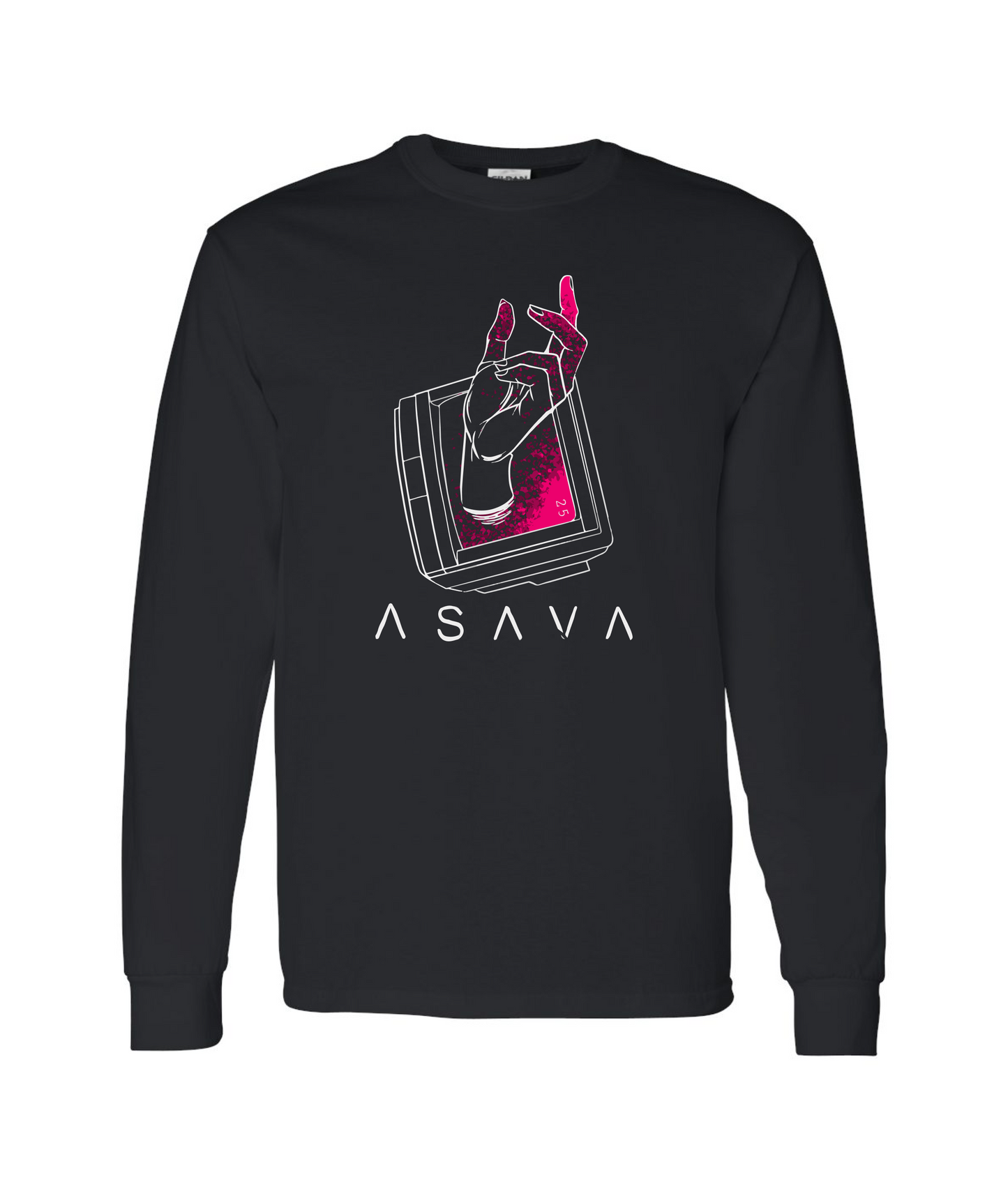 V-ASATOP - Phone Hand - White Long Sleeve T