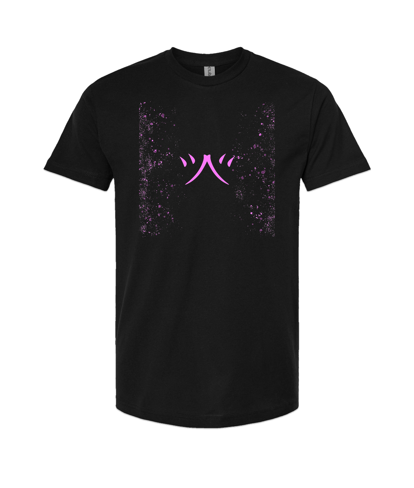 atomicclothing.com - Pink Splatter - Black T-Shirt