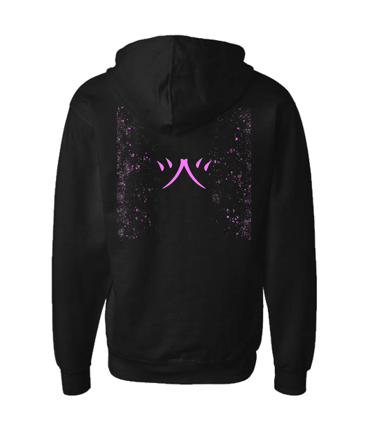atomicclothing.com - Pink Splatter - Black Zip Up Hoodie