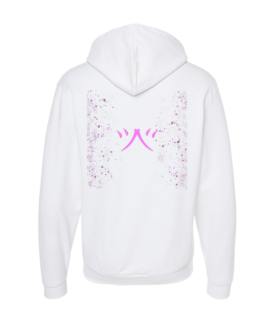 atomicclothing.com - Pink Splatter - White Zip Up Hoodie