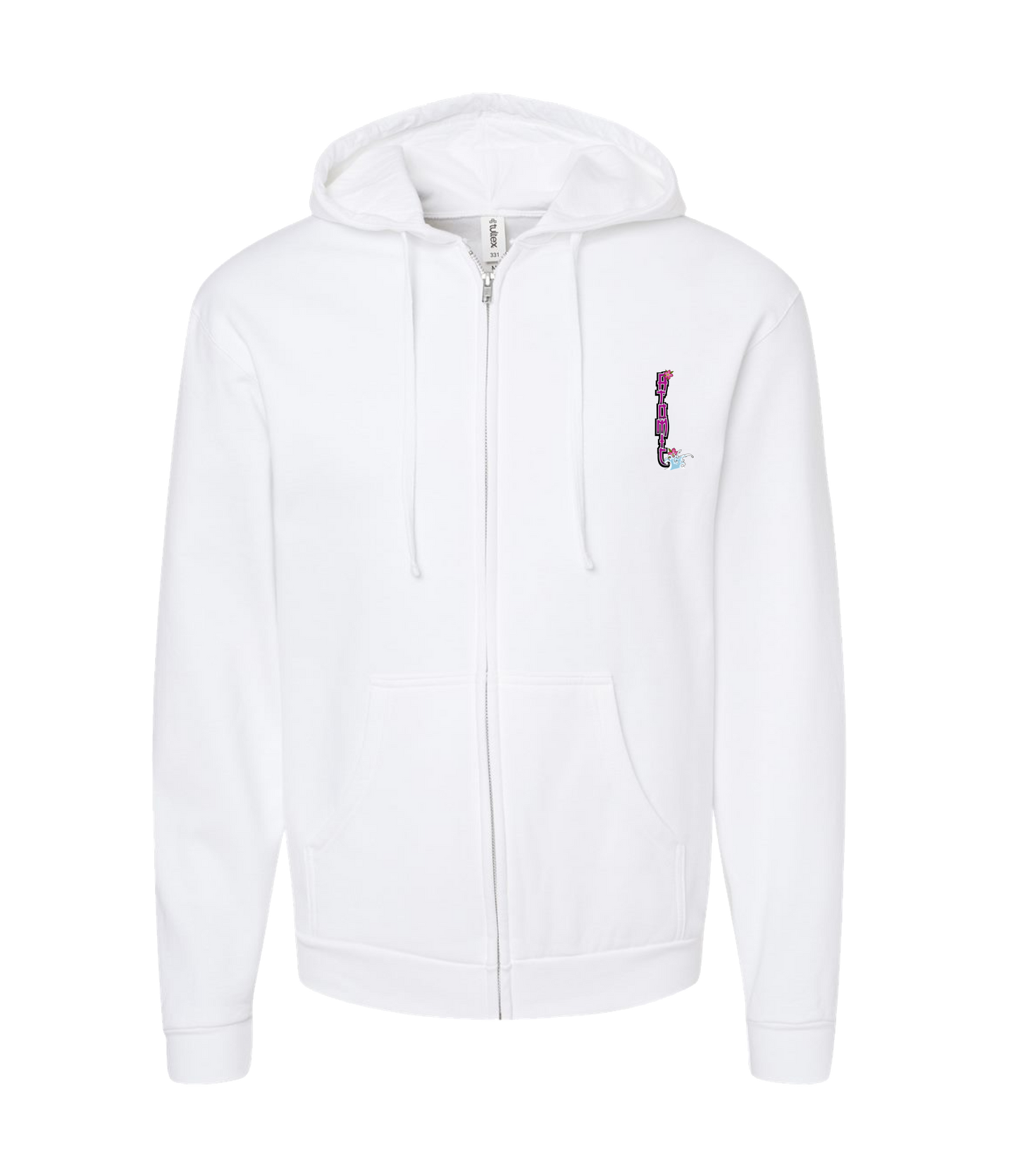 atomicclothing.com - FLOWER SPLASH - White Zip Up Hoodie