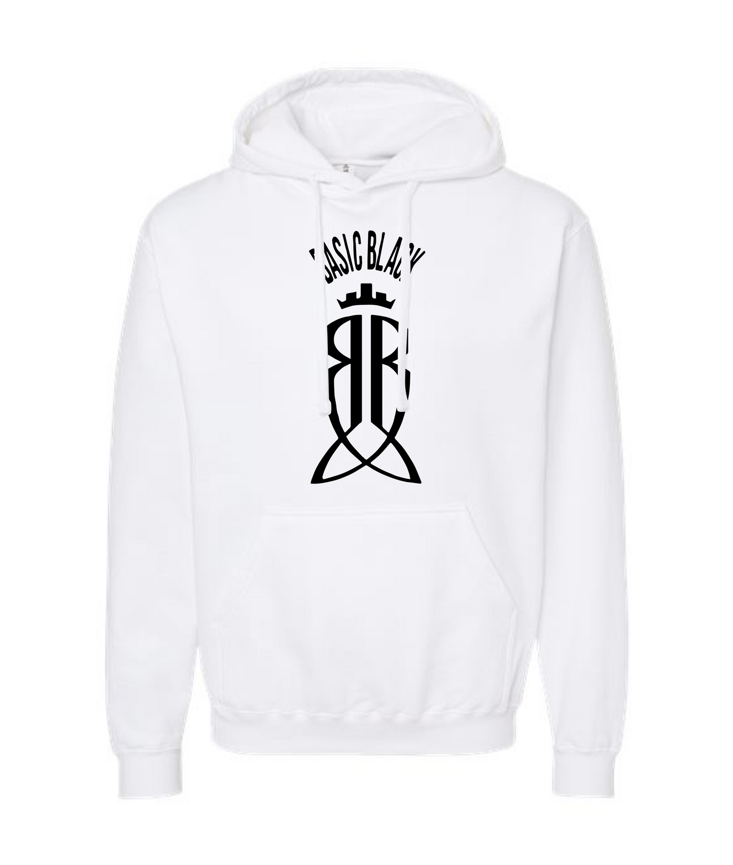 Basic Black - Logo - White Hoodie