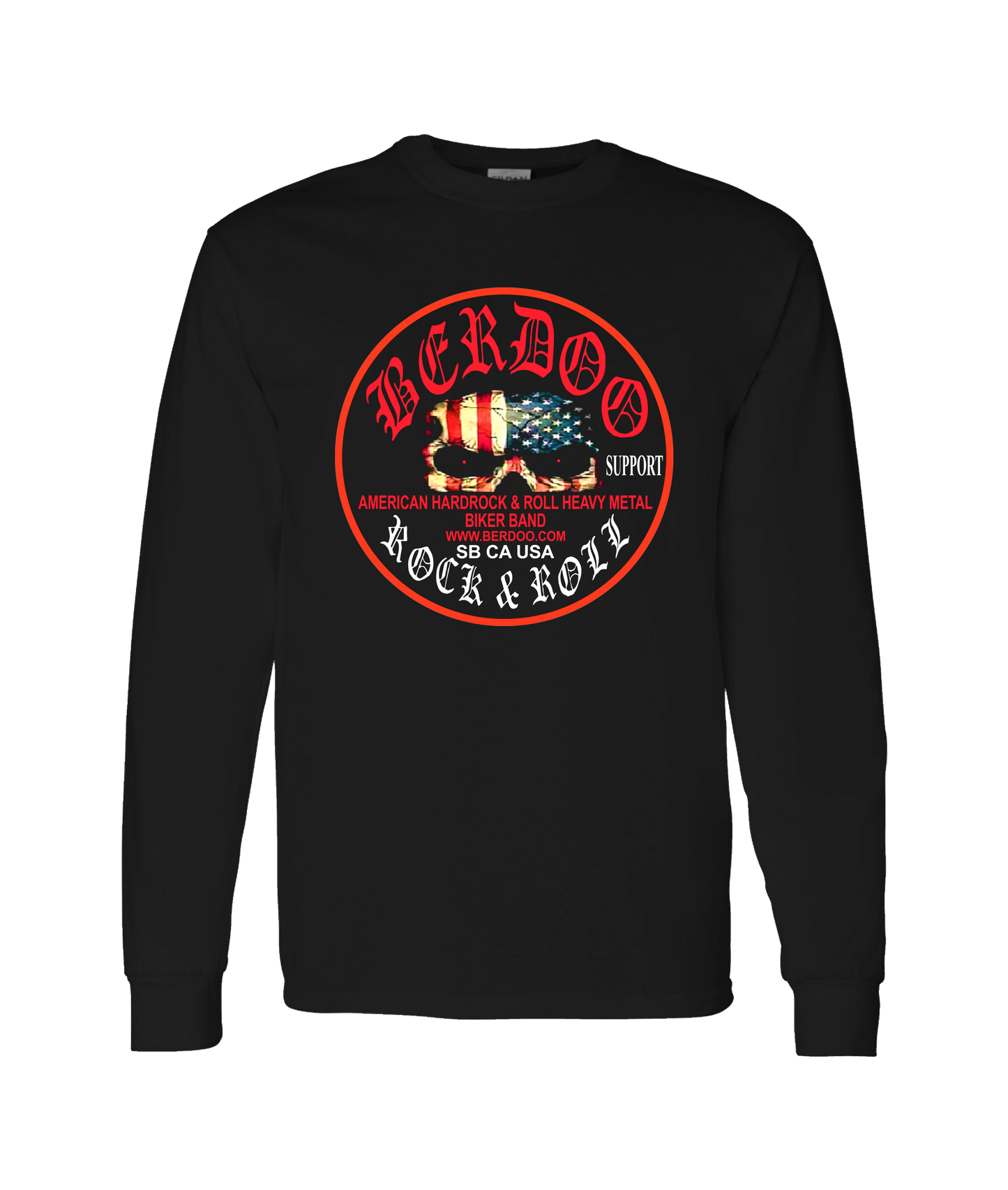 BERDOO BAND SUPPORT GEAR - Logo (red) - Black Long Sleeve T
