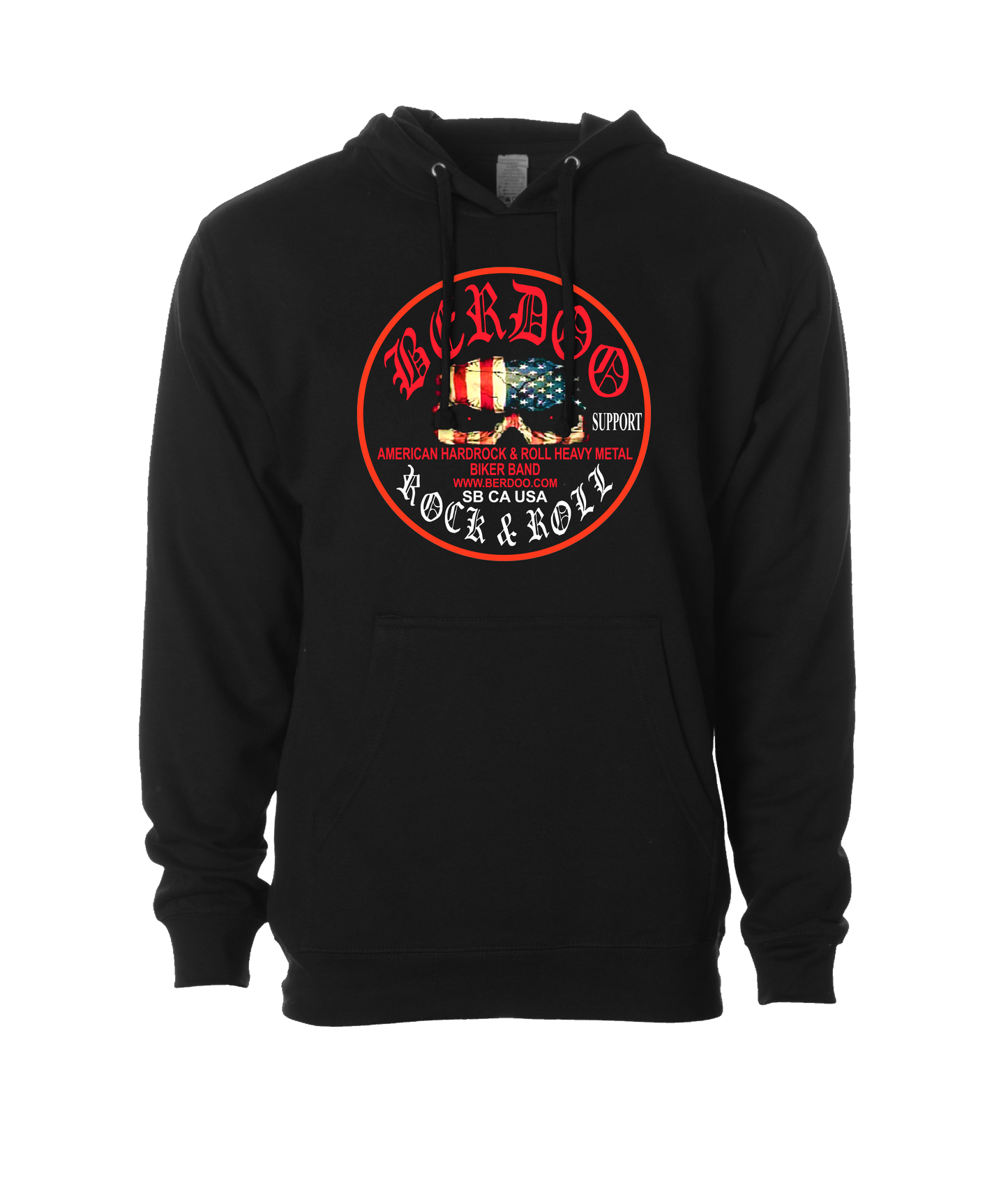 BERDOO BAND SUPPORT GEAR - Logo (red) - Black Hoodie