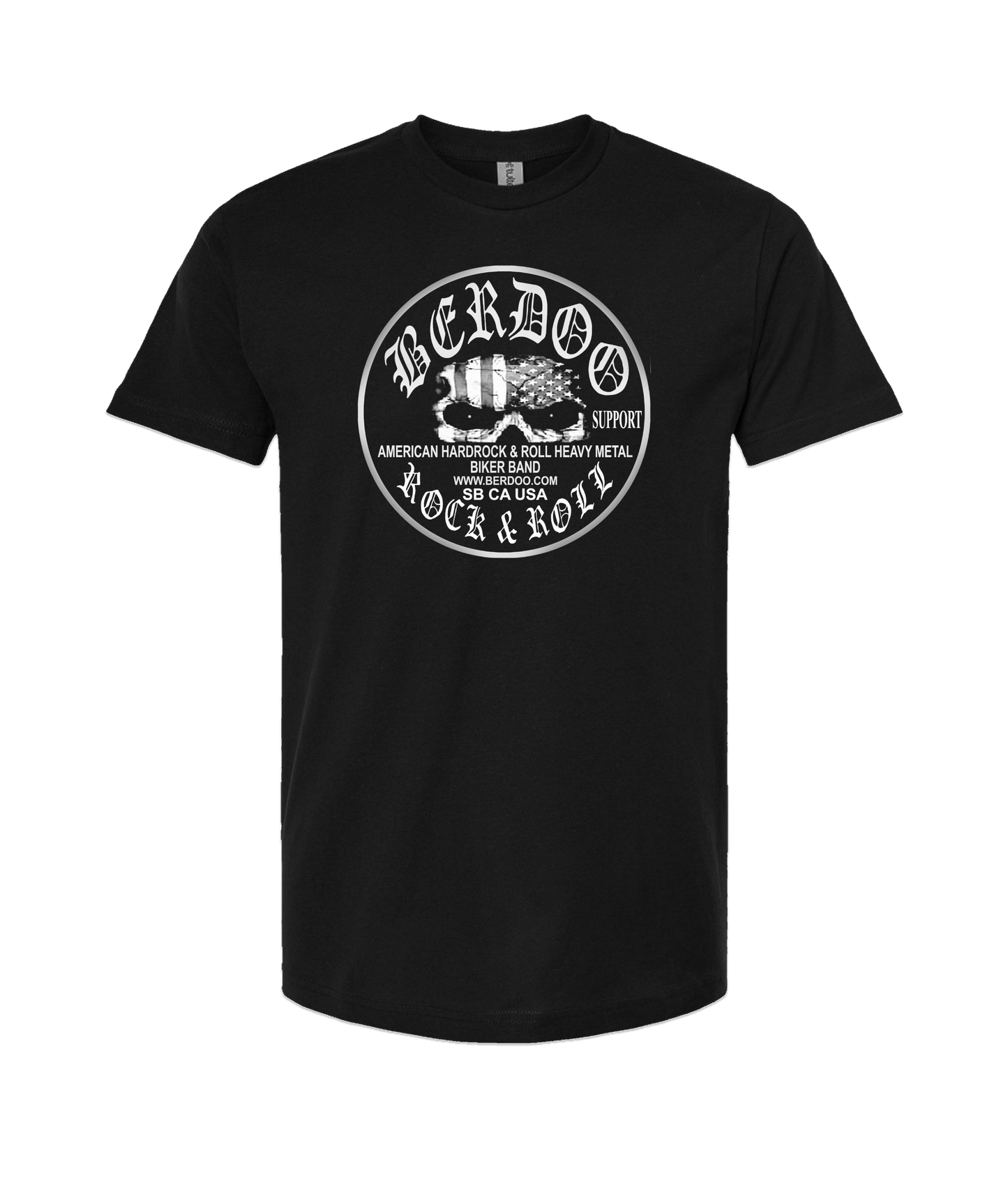 BERDOO BAND SUPPORT GEAR - Logo (B&W) - Black T Shirt